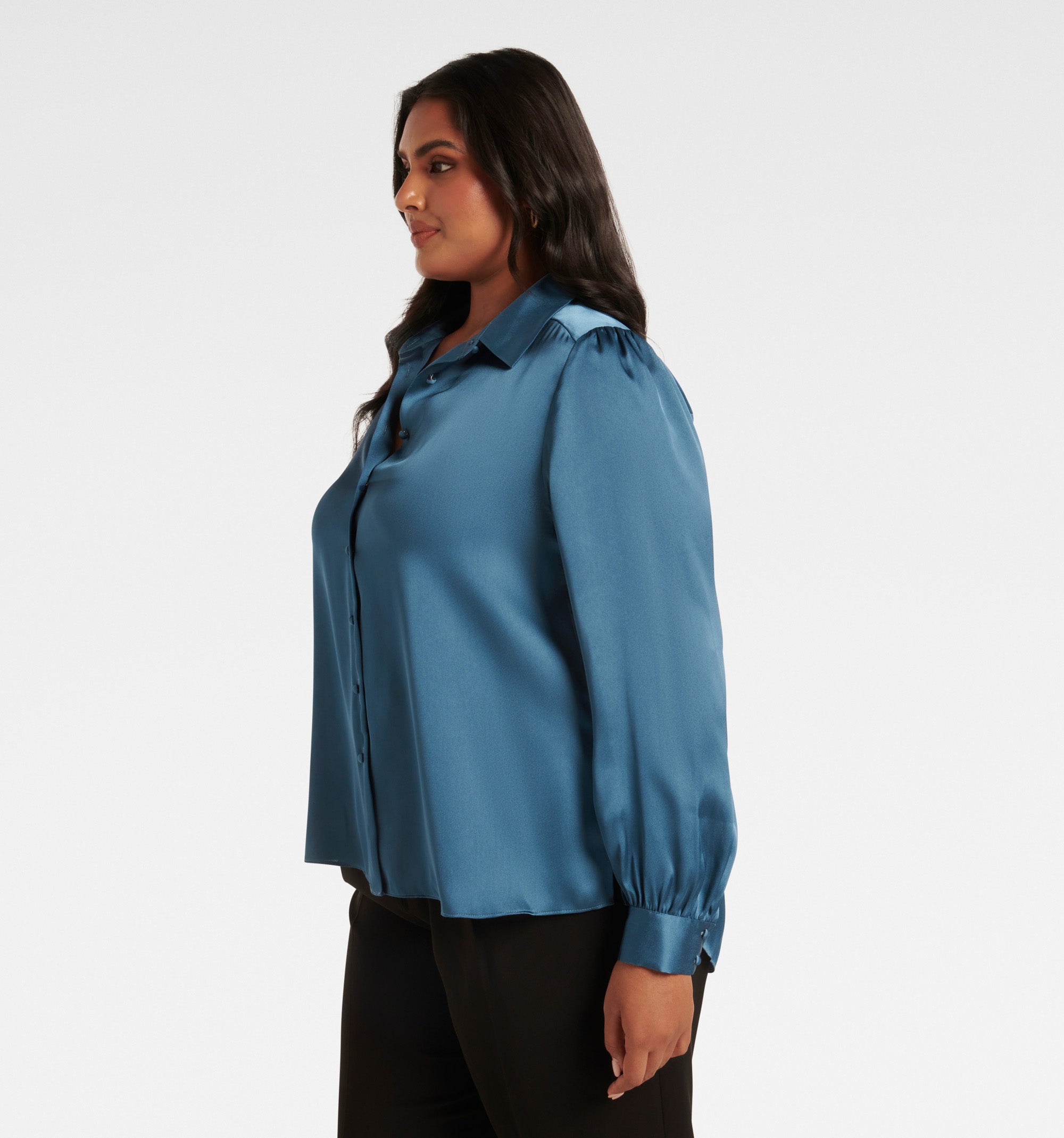 Ren Curve Satin Button Through Blouse
