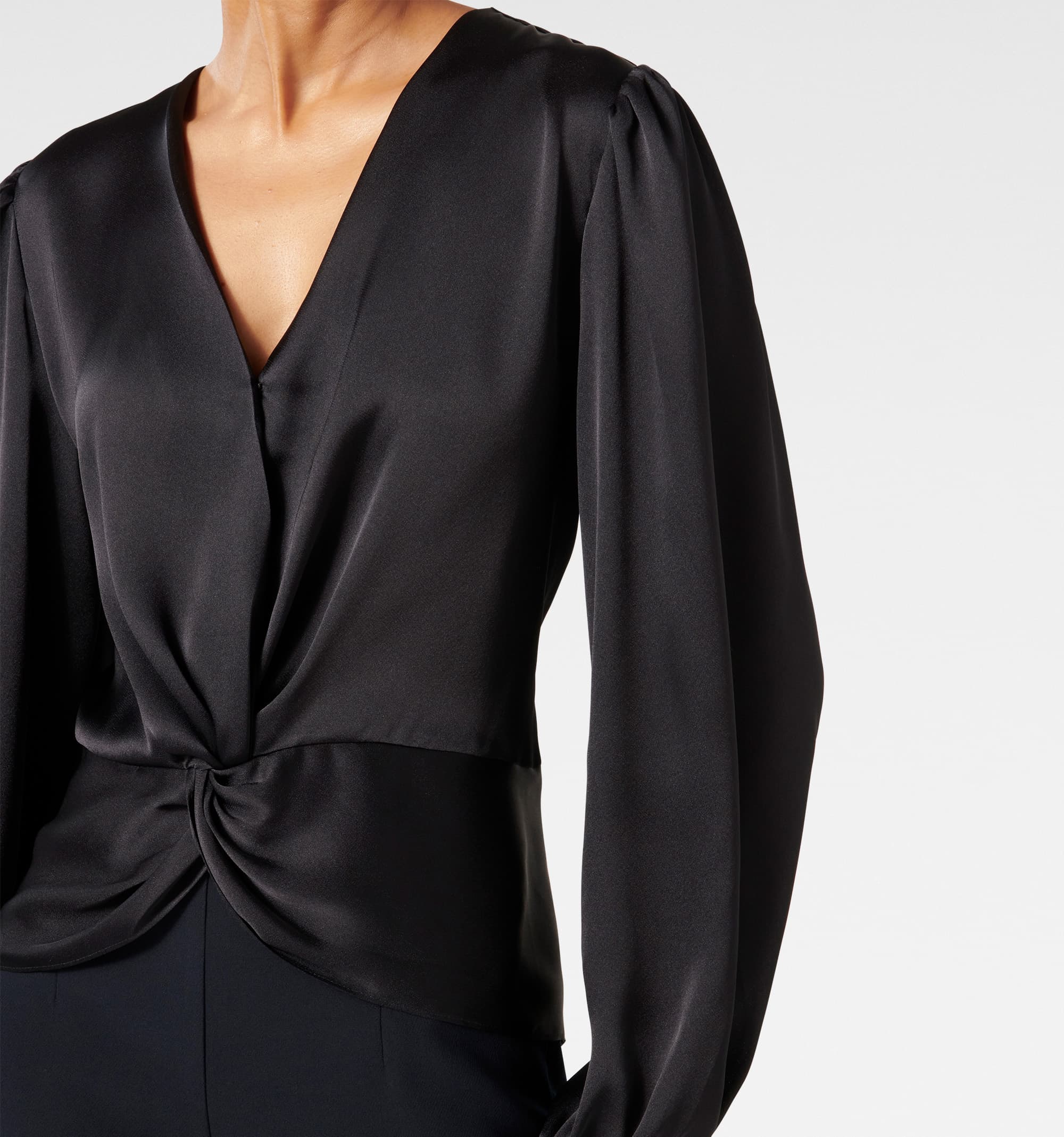 Christale Petite Twist Satin Blouse