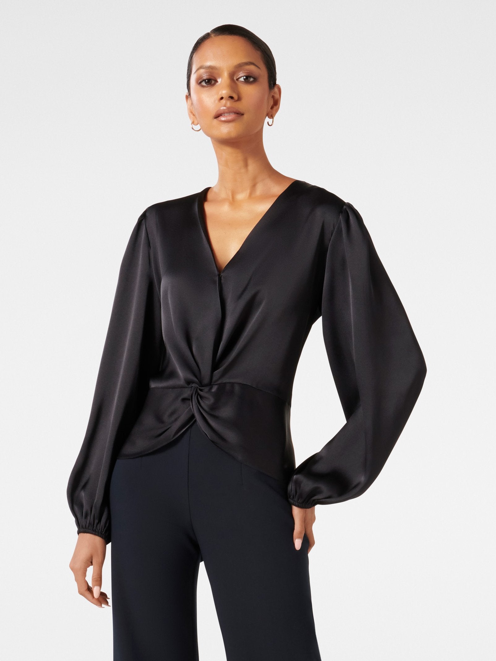 Christale Petite Twist Satin Blouse