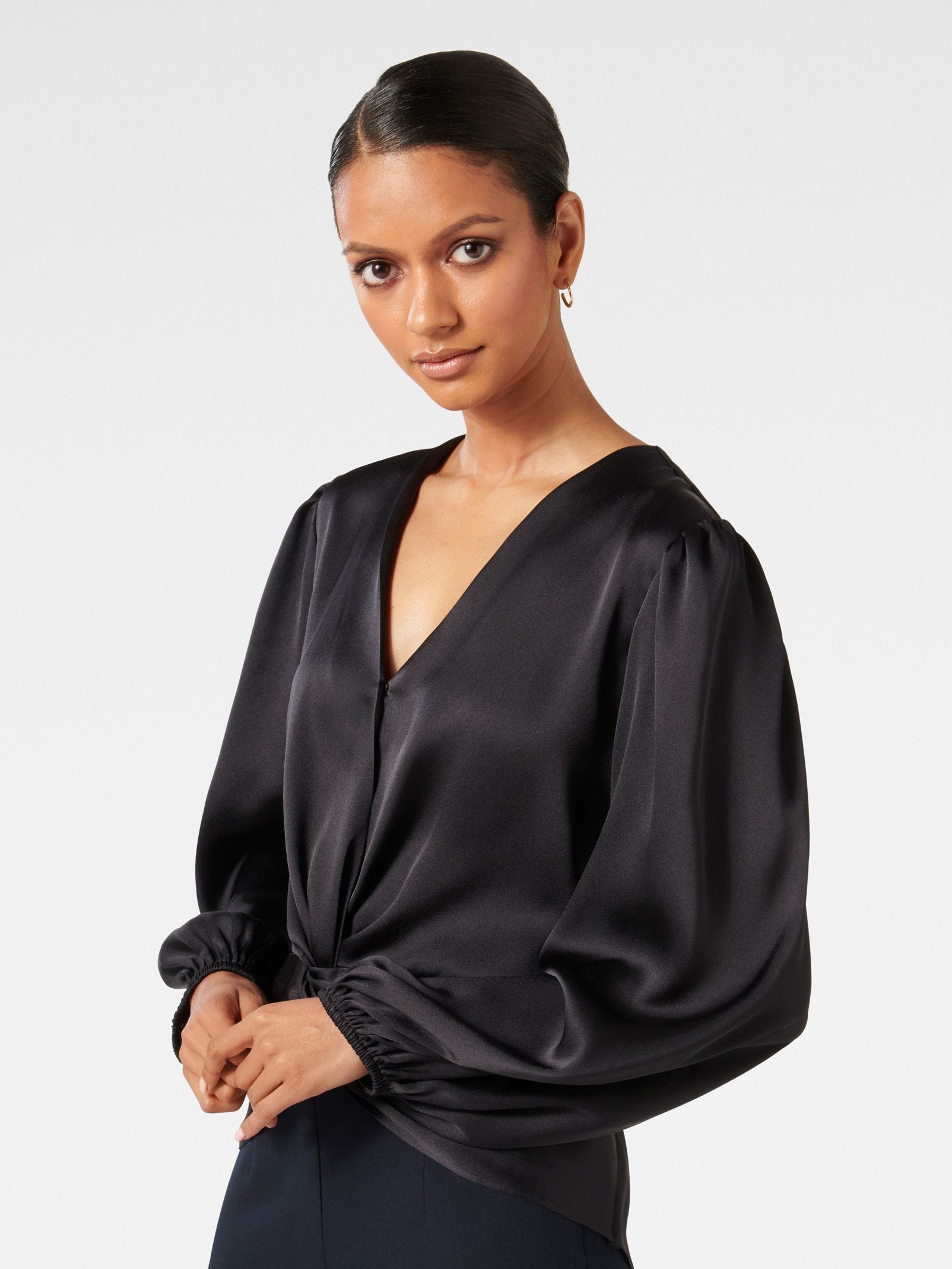 Christale Petite Twist Satin Blouse