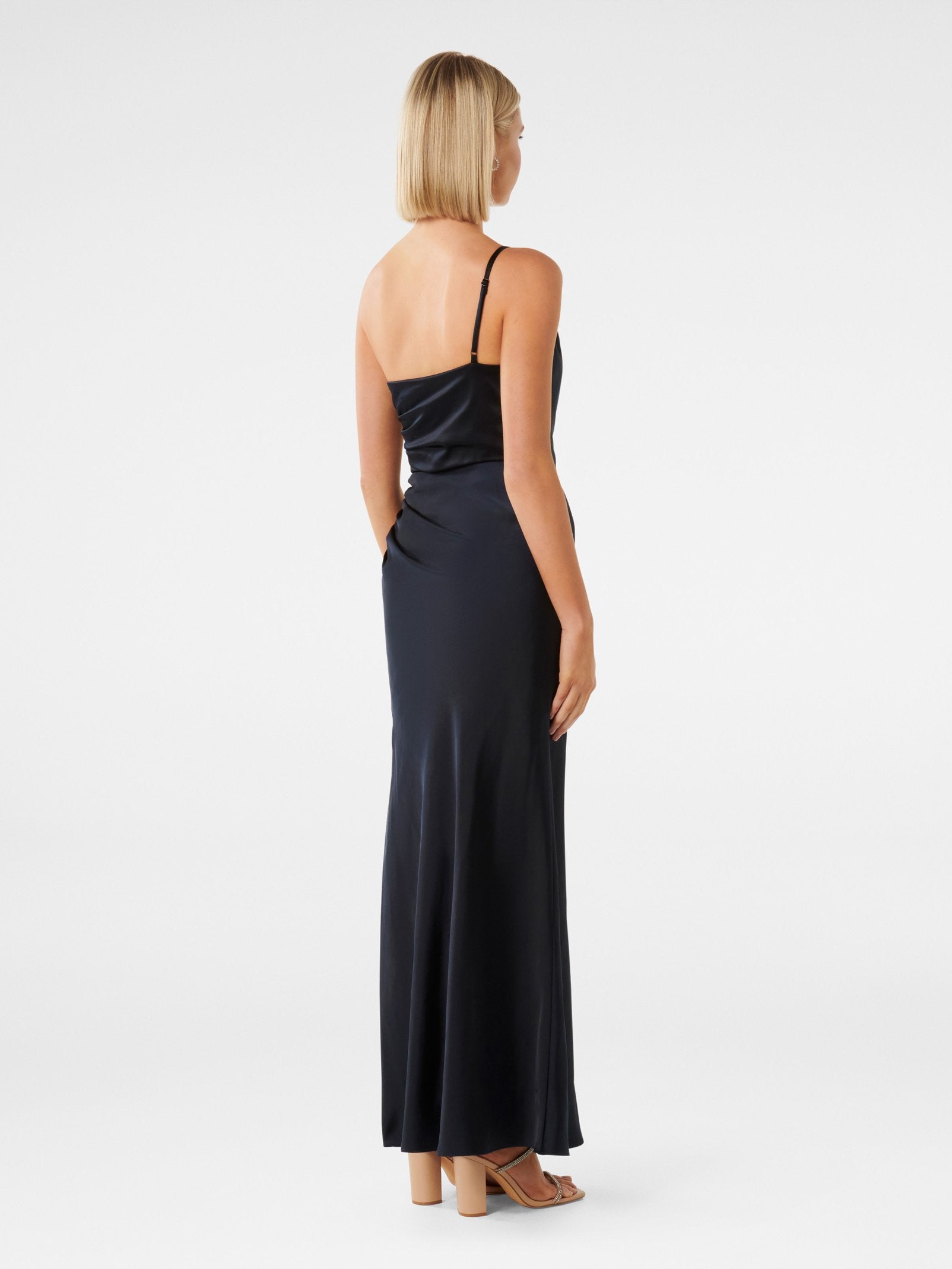 Kelly One Shoulder Satin Maxi Dress