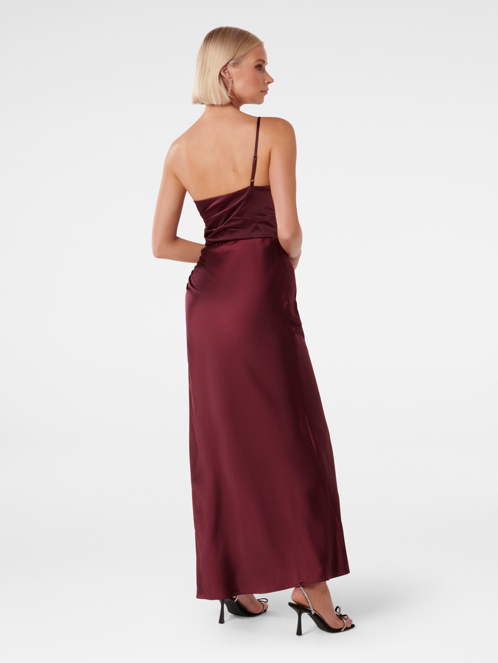 Kelly One Shoulder Satin Maxi Dress