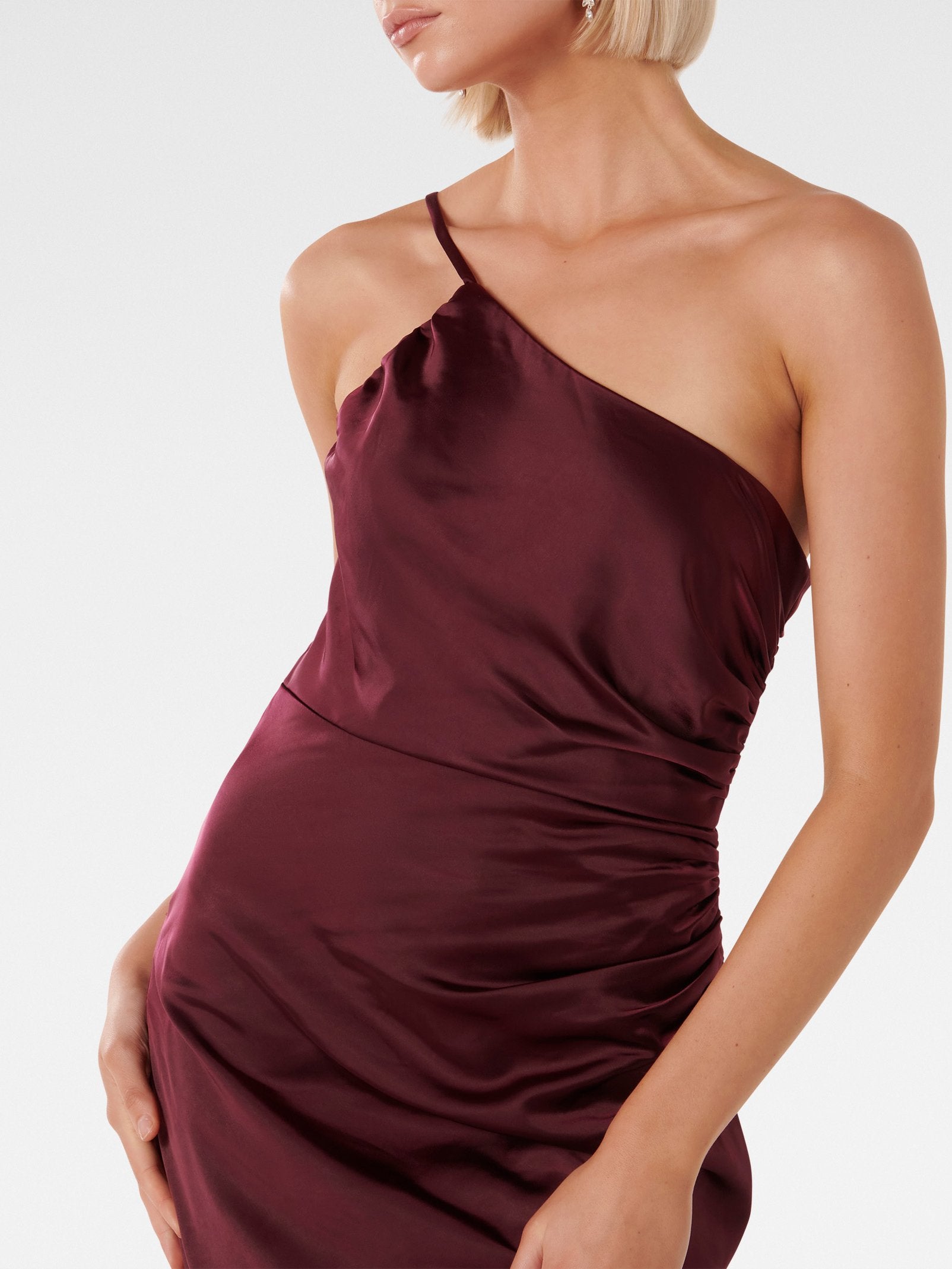 Kelly One Shoulder Satin Maxi Dress