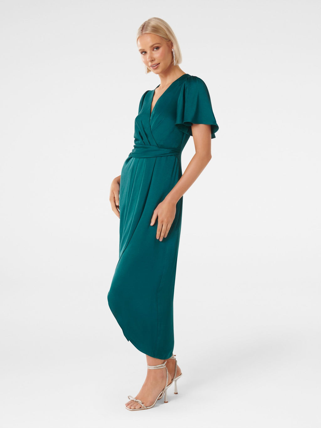Estelle Flutter Sleeve Midi Dress