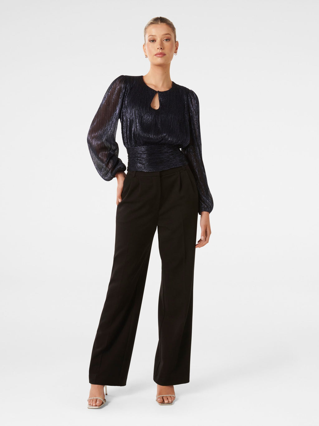 Ava Plisse High Neck Top