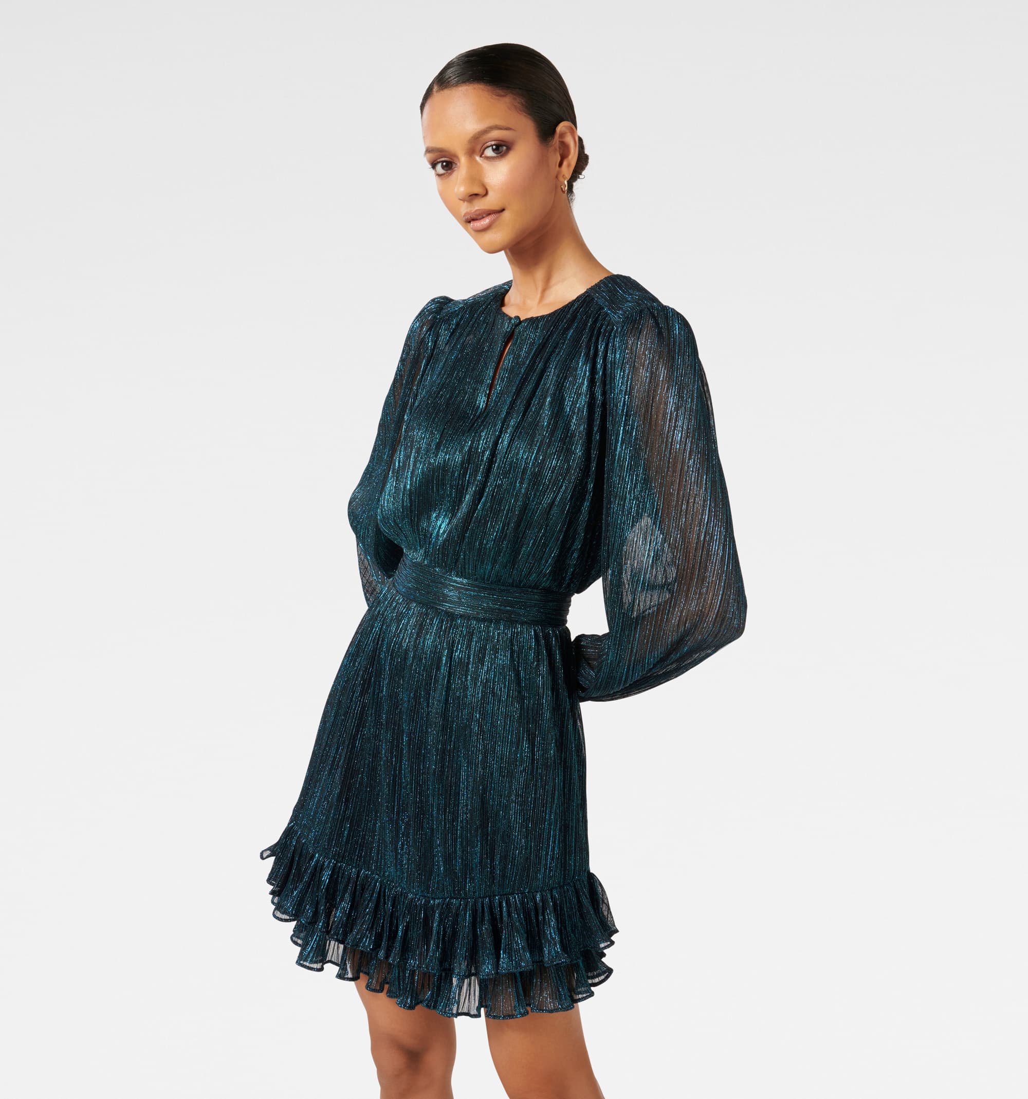 Goldie Petite Plisse Mini Dress