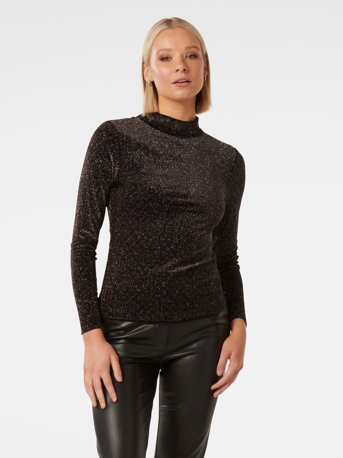 Marina Velvet High Neck Top