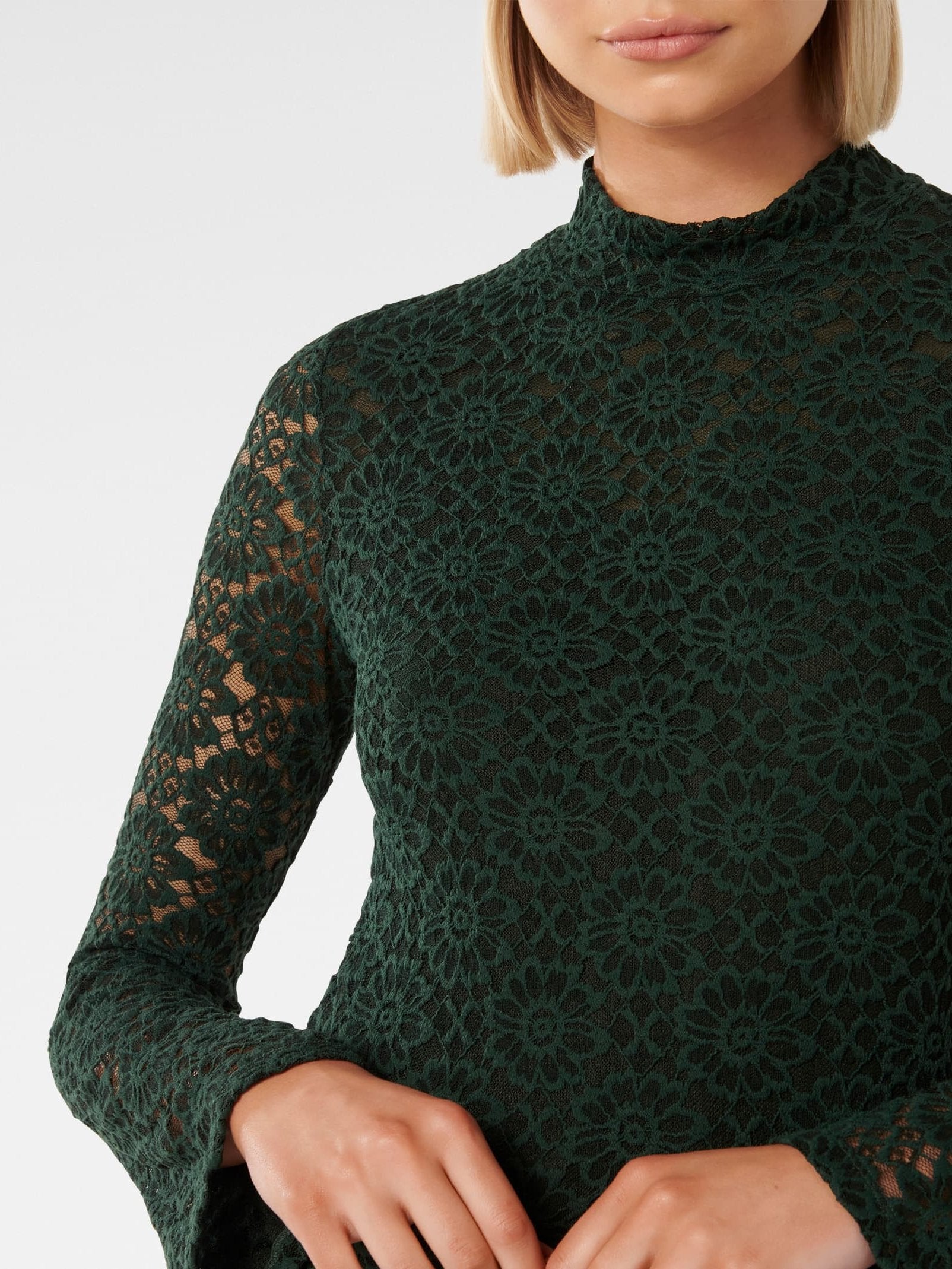 Rachel High Neck Lace Top