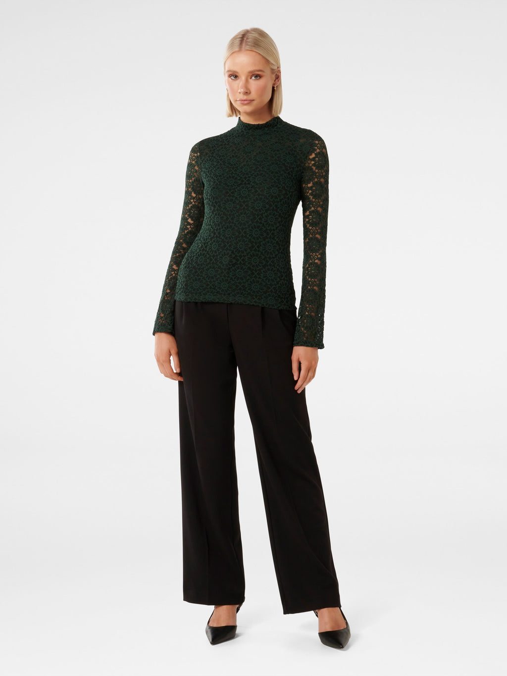 Rachel High Neck Lace Top