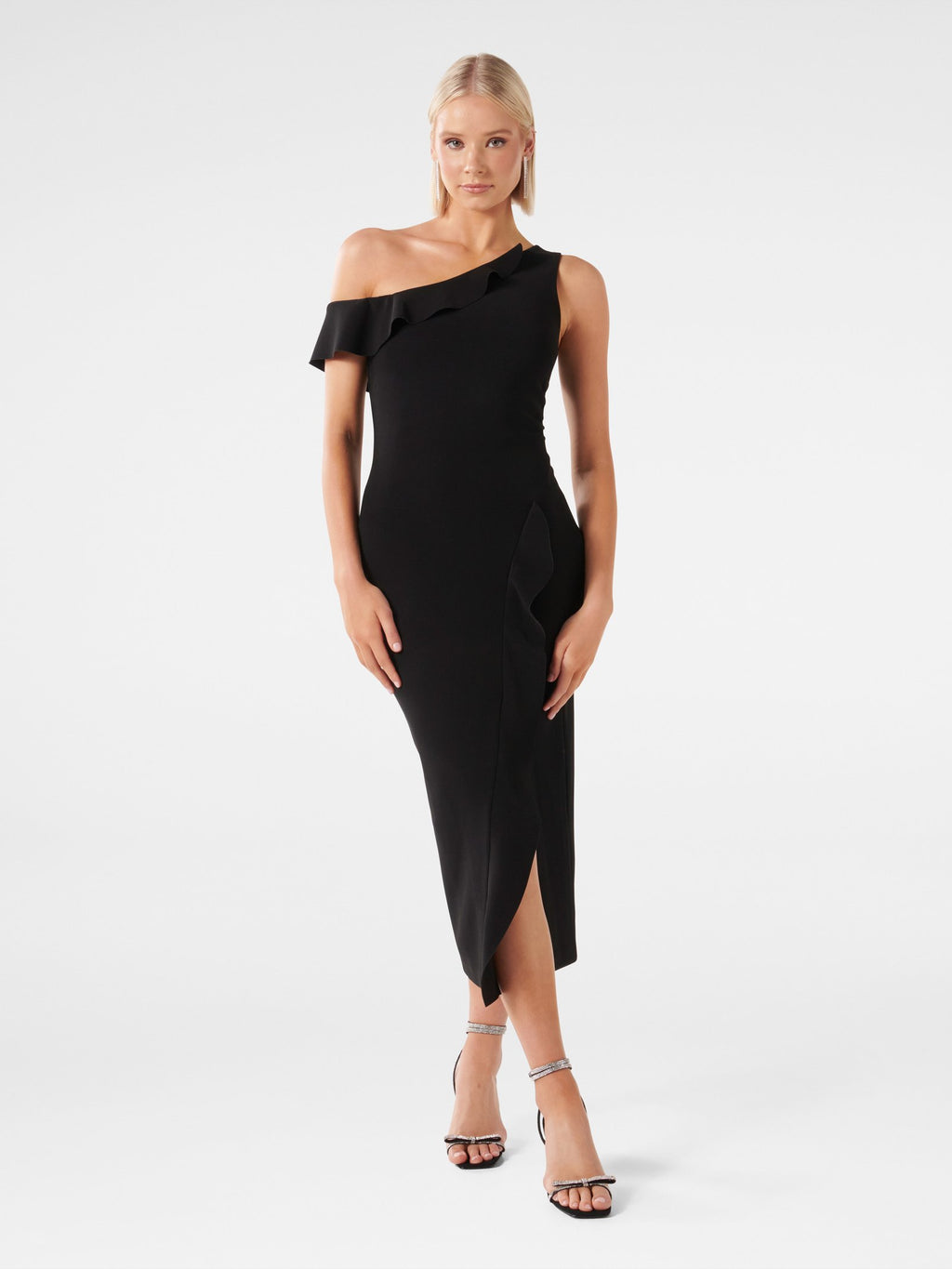 Tyra One Shoulder Ruffle Bodycon Dress