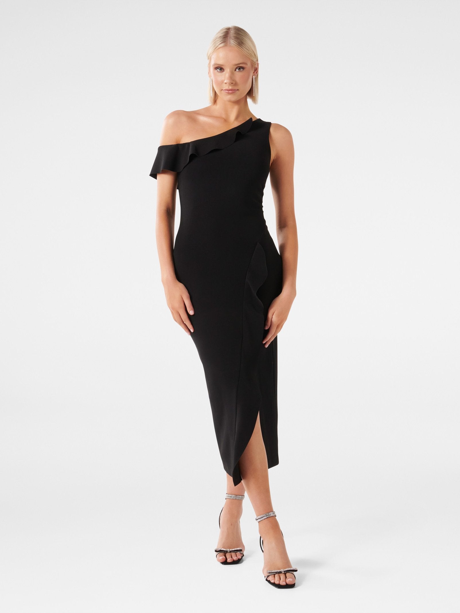 Tyra One Shoulder Ruffle Bodycon Dress