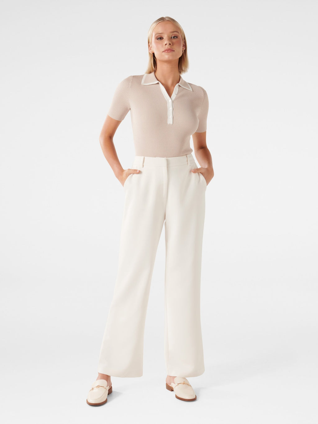  Jo Collar Knit Polo Top