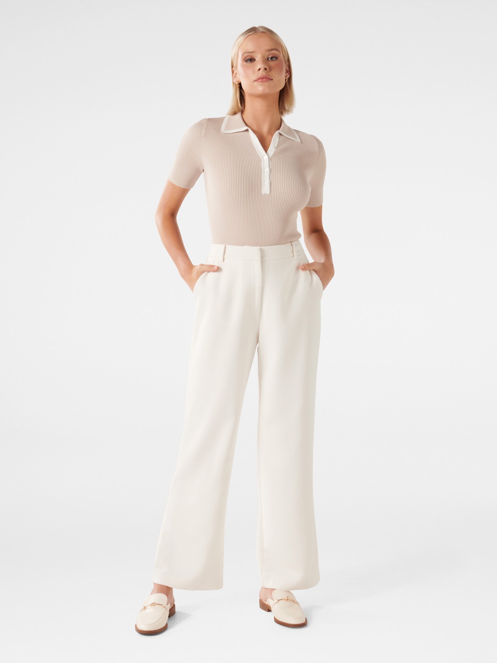  Jo Collar Knit Polo Top