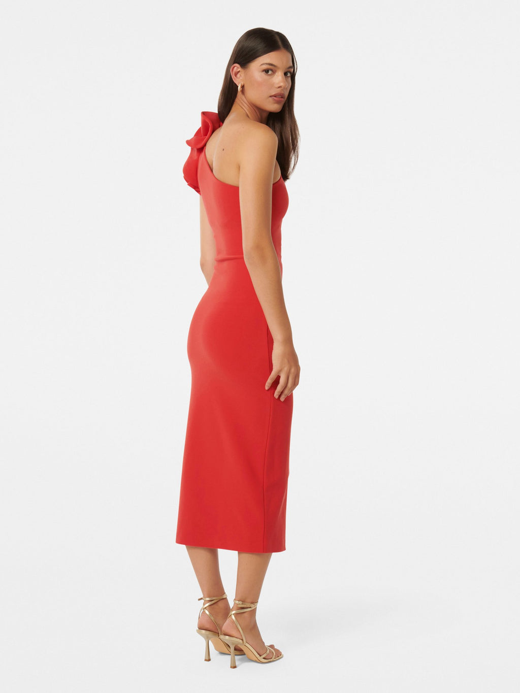  Celeste One Shoulder Ruffle Bodycon Dress