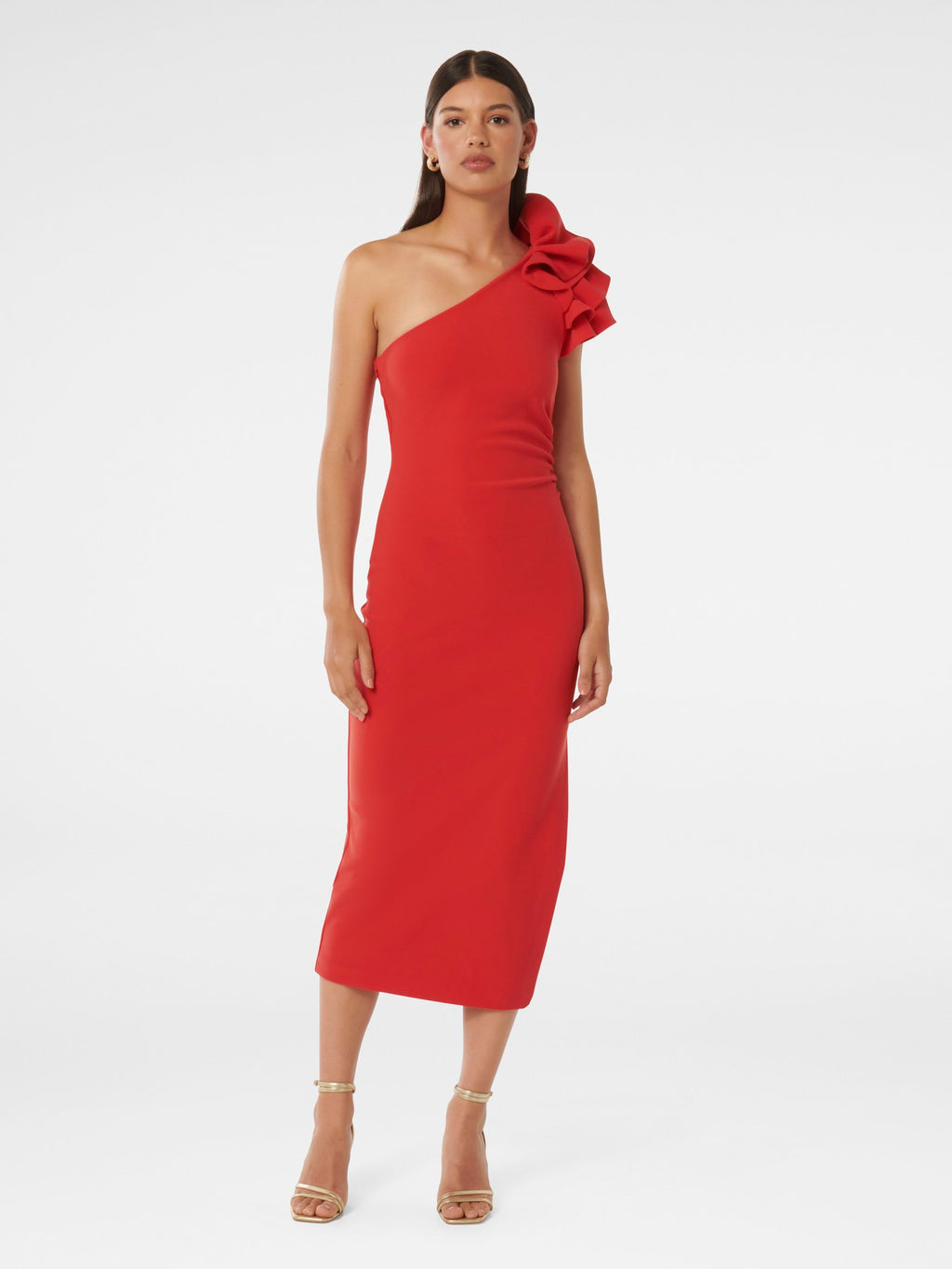 Celeste One Shoulder Ruffle Bodycon Dress