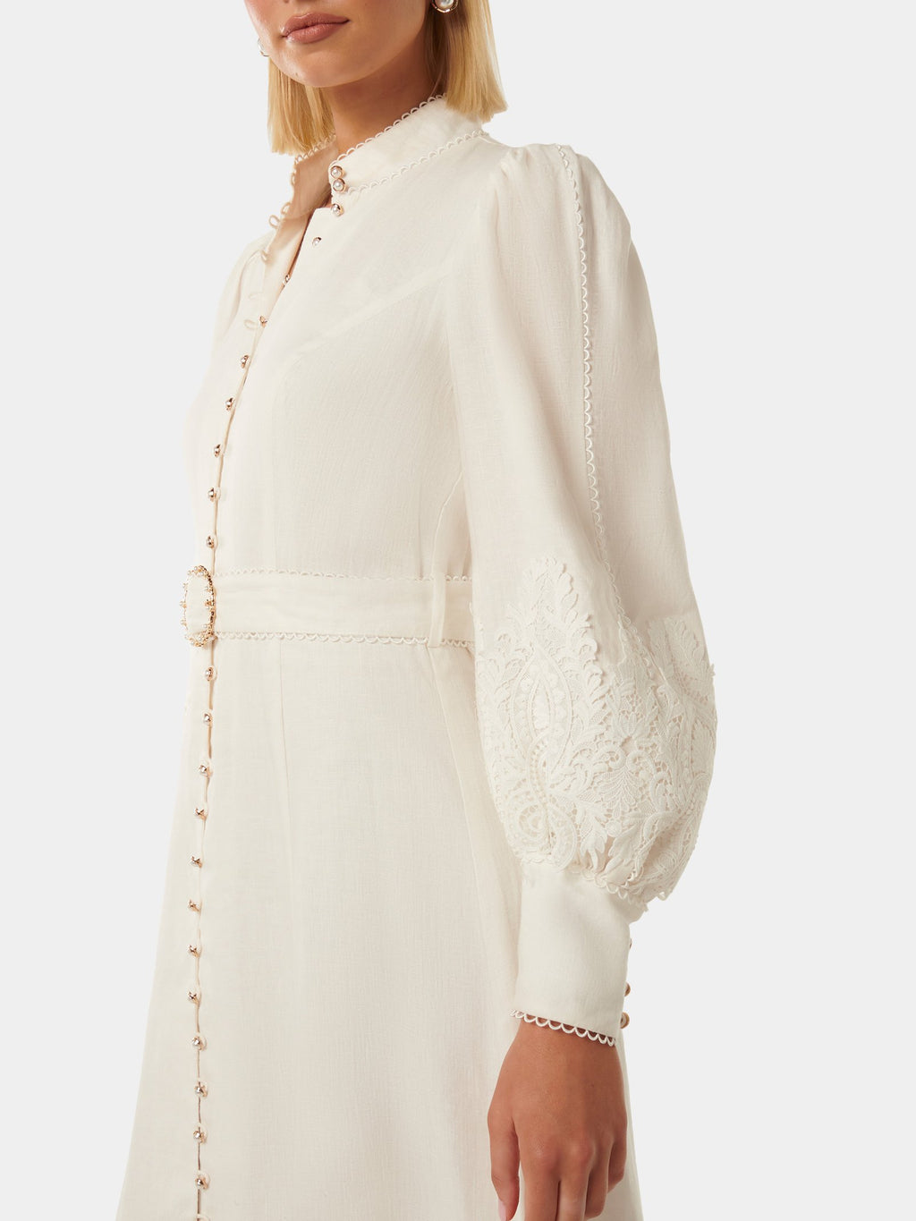  Allegra Lace Detail Midi Dress