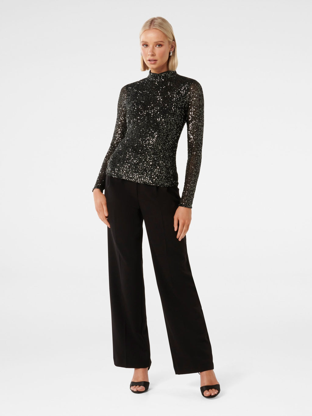 Anthea High Neck Sequin Top