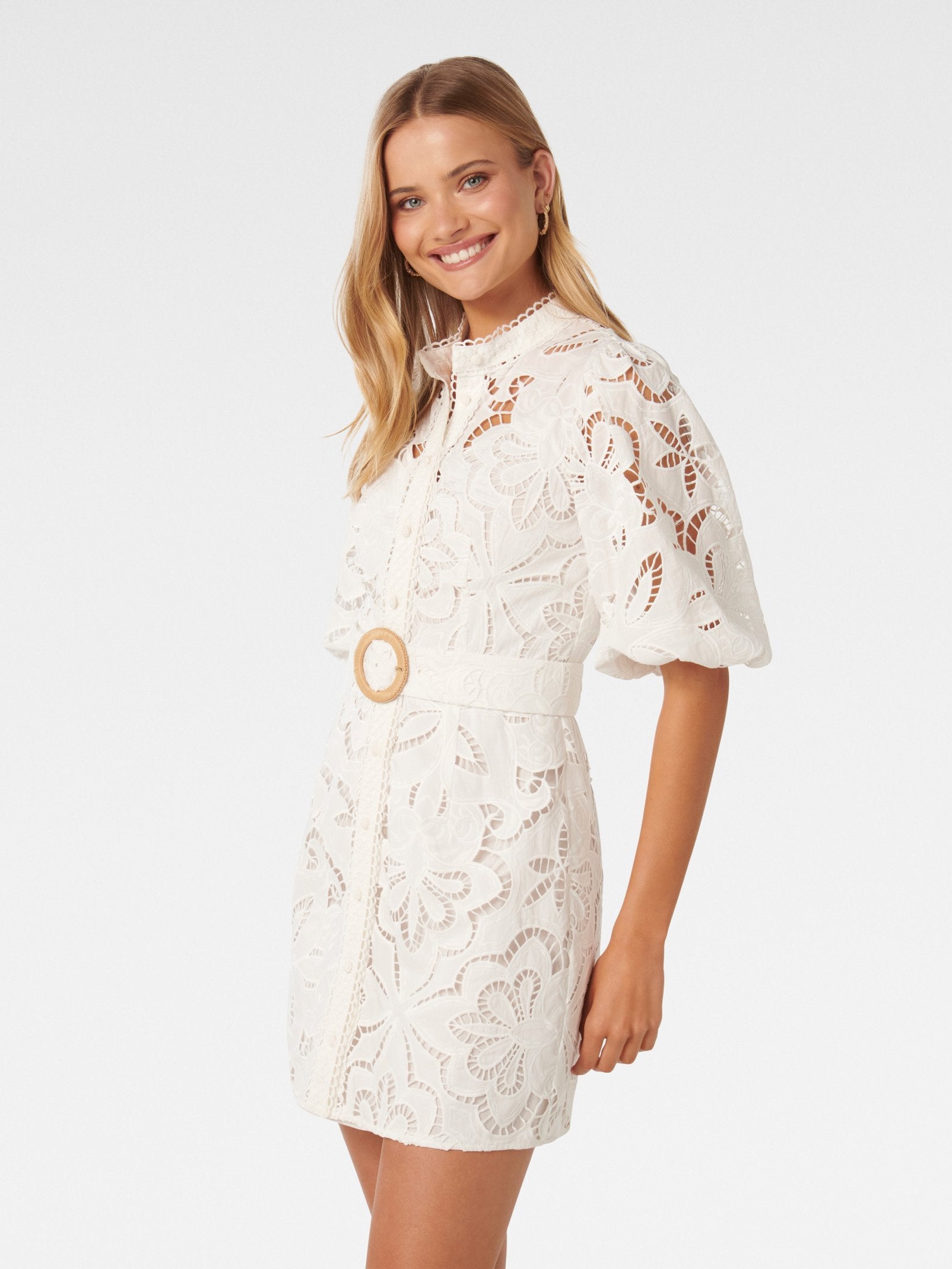  Claudia Broderie Mini Dress