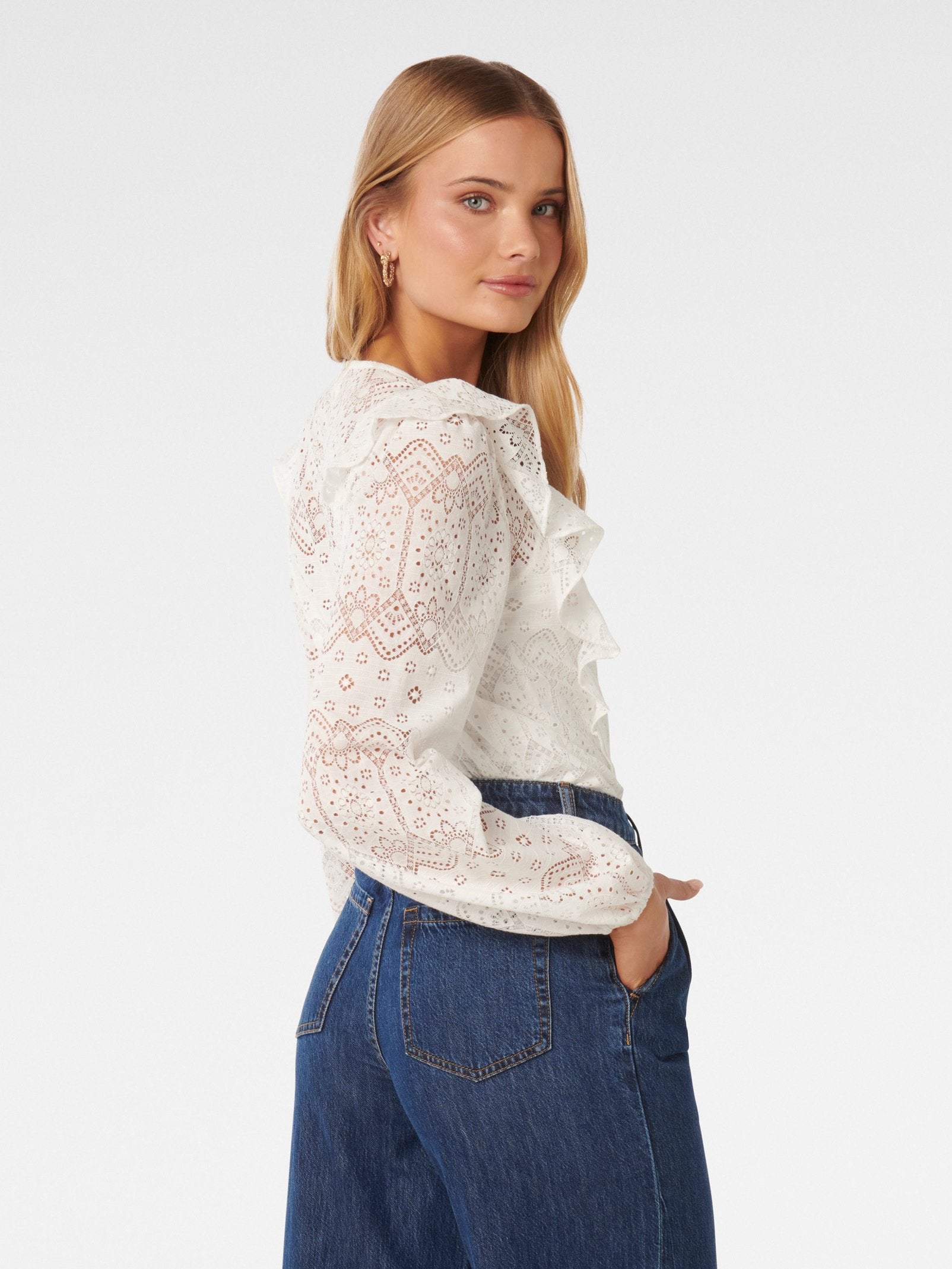  Adriana Ruffle Lace Blouse