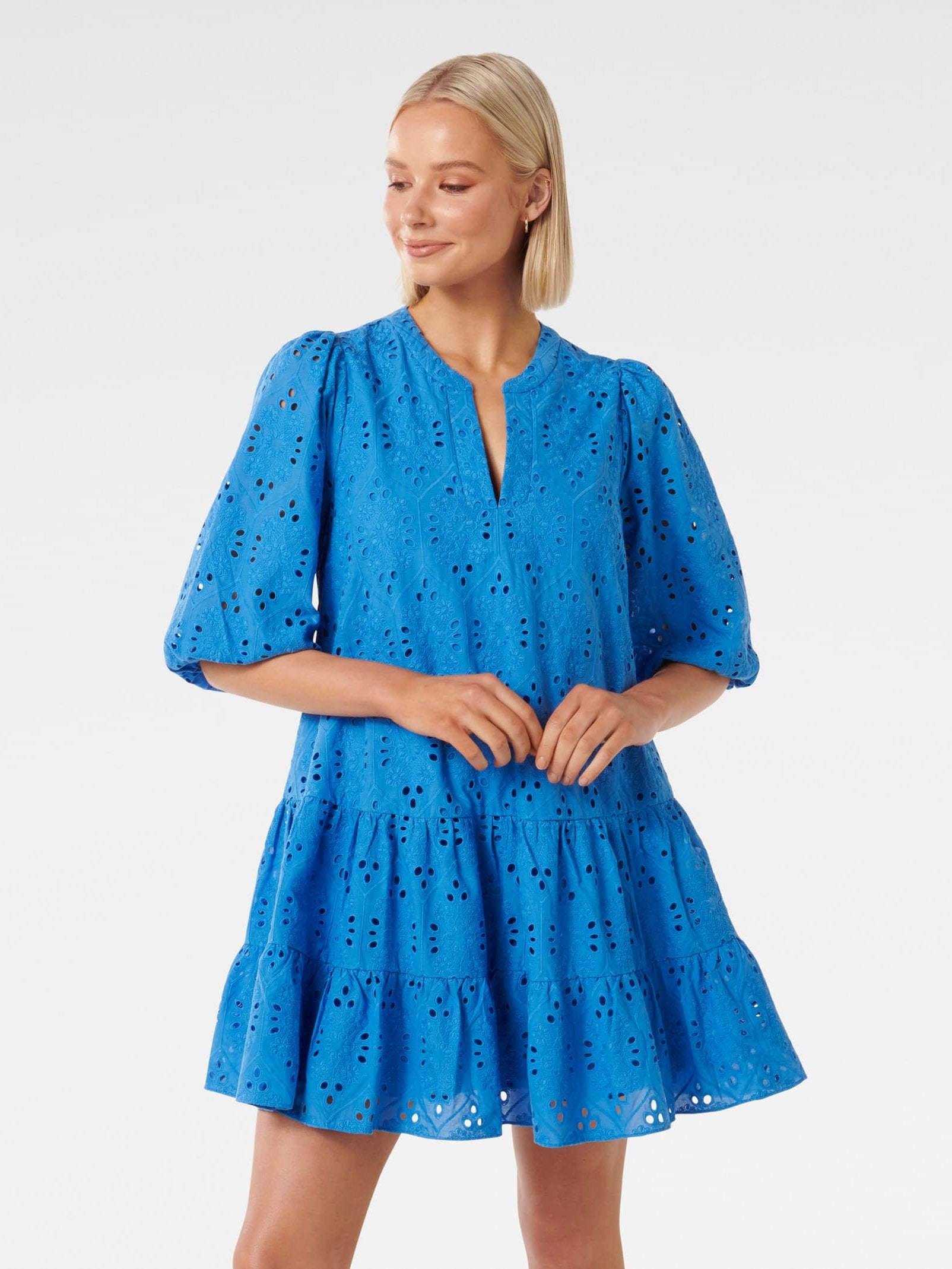 Palermo Broderie Smock Mini Dress