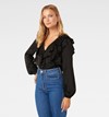 Sandy Jacquard Ruffle Blouse