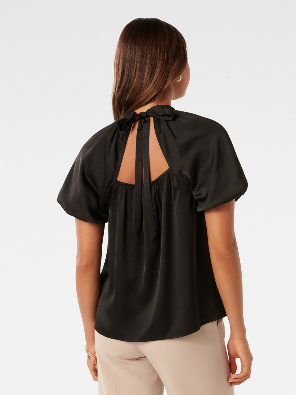  Blake Bubble Sleeve Satin Tee