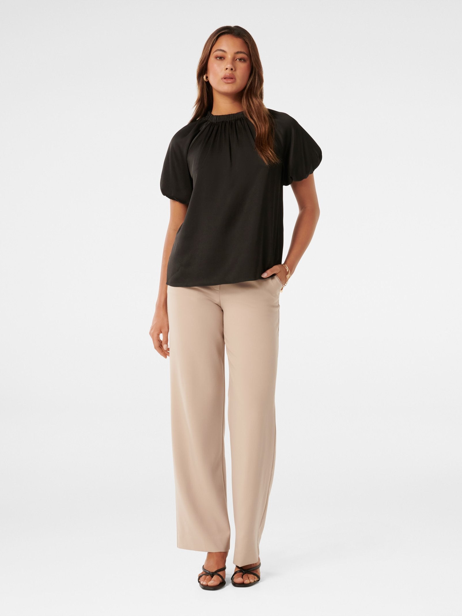  Blake Bubble Sleeve Satin Tee