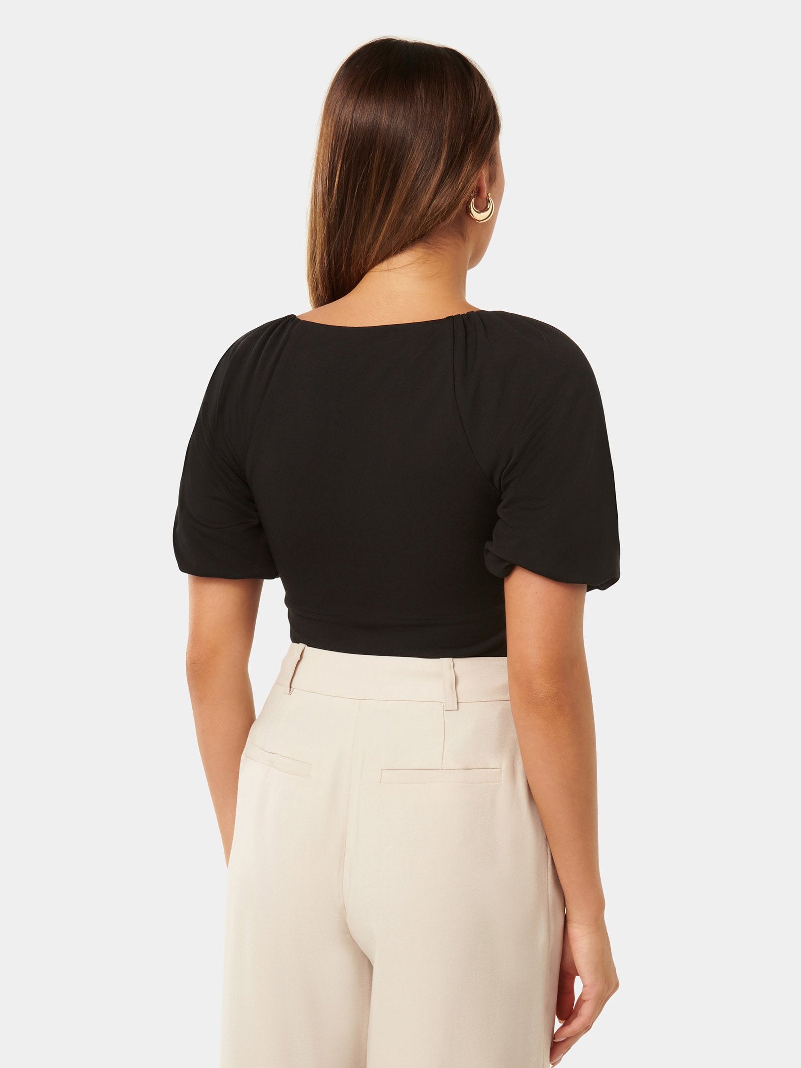  Desiree Ruched V Neck Raglan Top