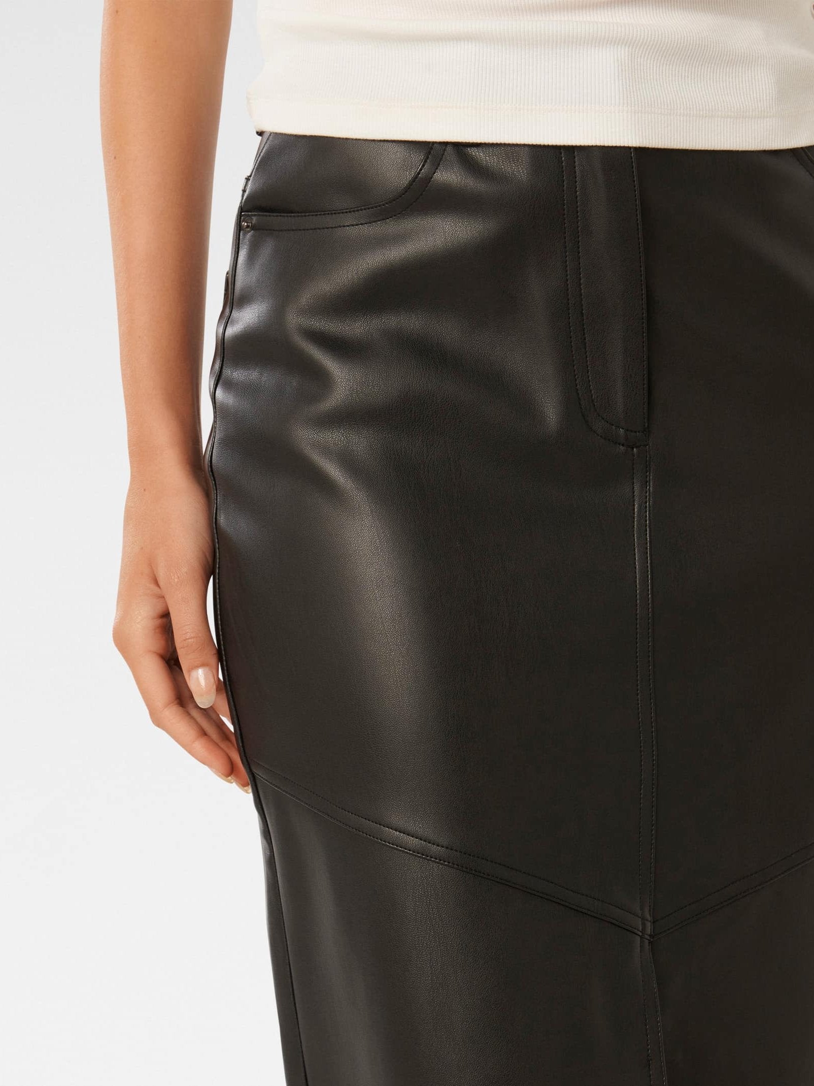  Elodie Vegan Leather Midaxi Skirt