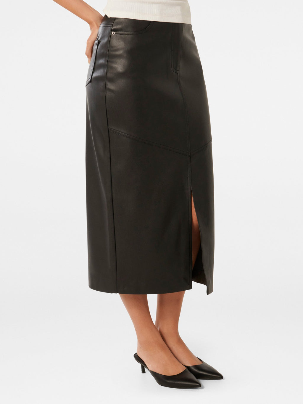  Elodie Vegan Leather Midaxi Skirt