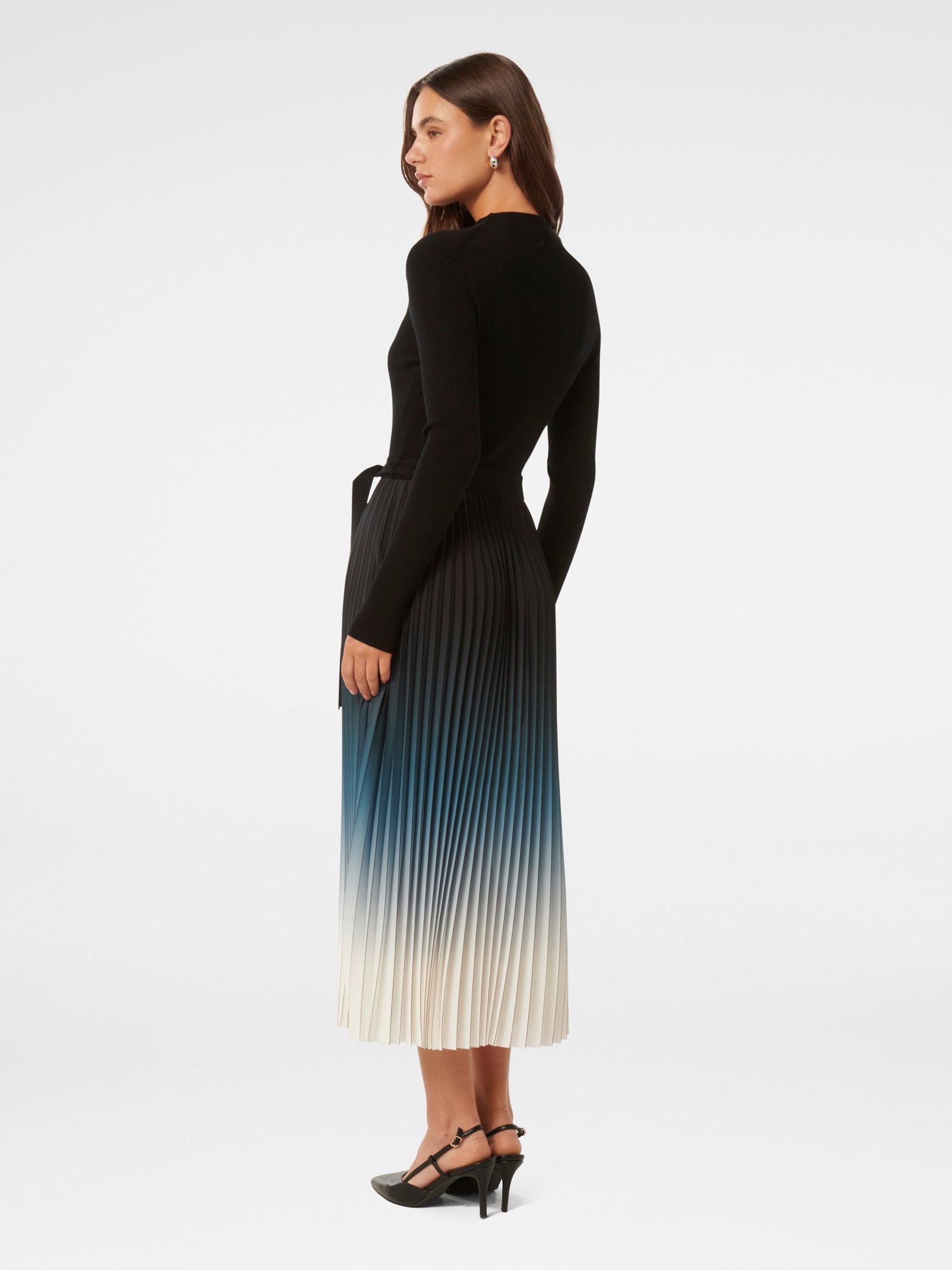  Harmony Ombre Pleat Midi Dress