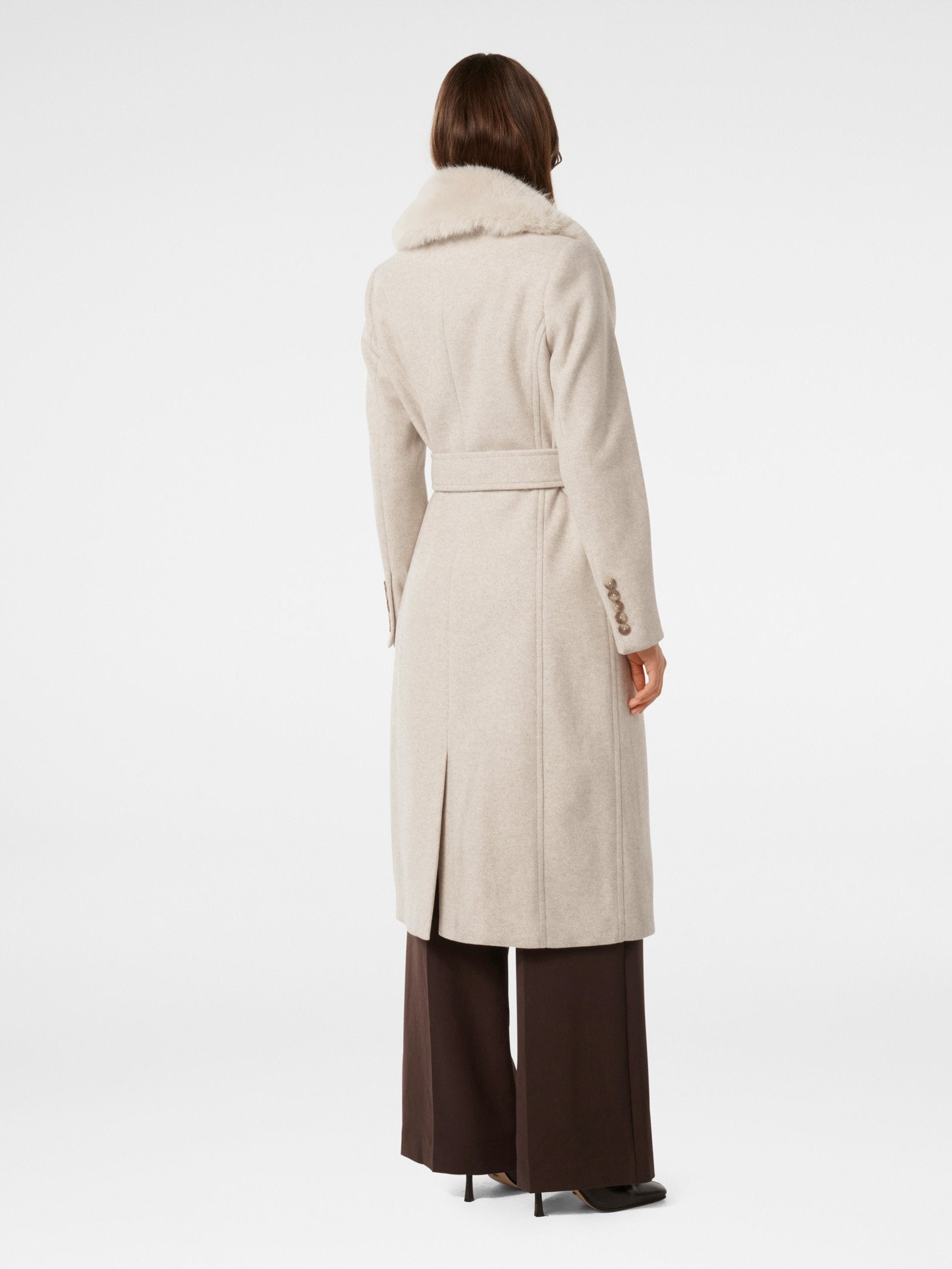  Monica Fur Collar Wrap Coat