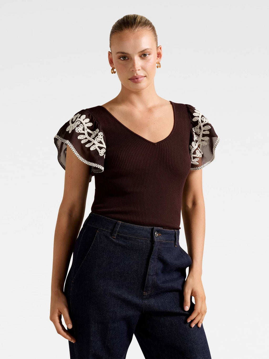 Elodie Frill Sleeve Knit Tank
