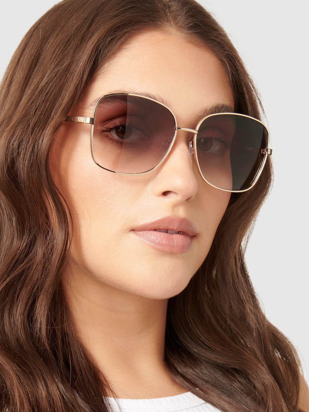  Lillian Square Metal Frame Sunglasses