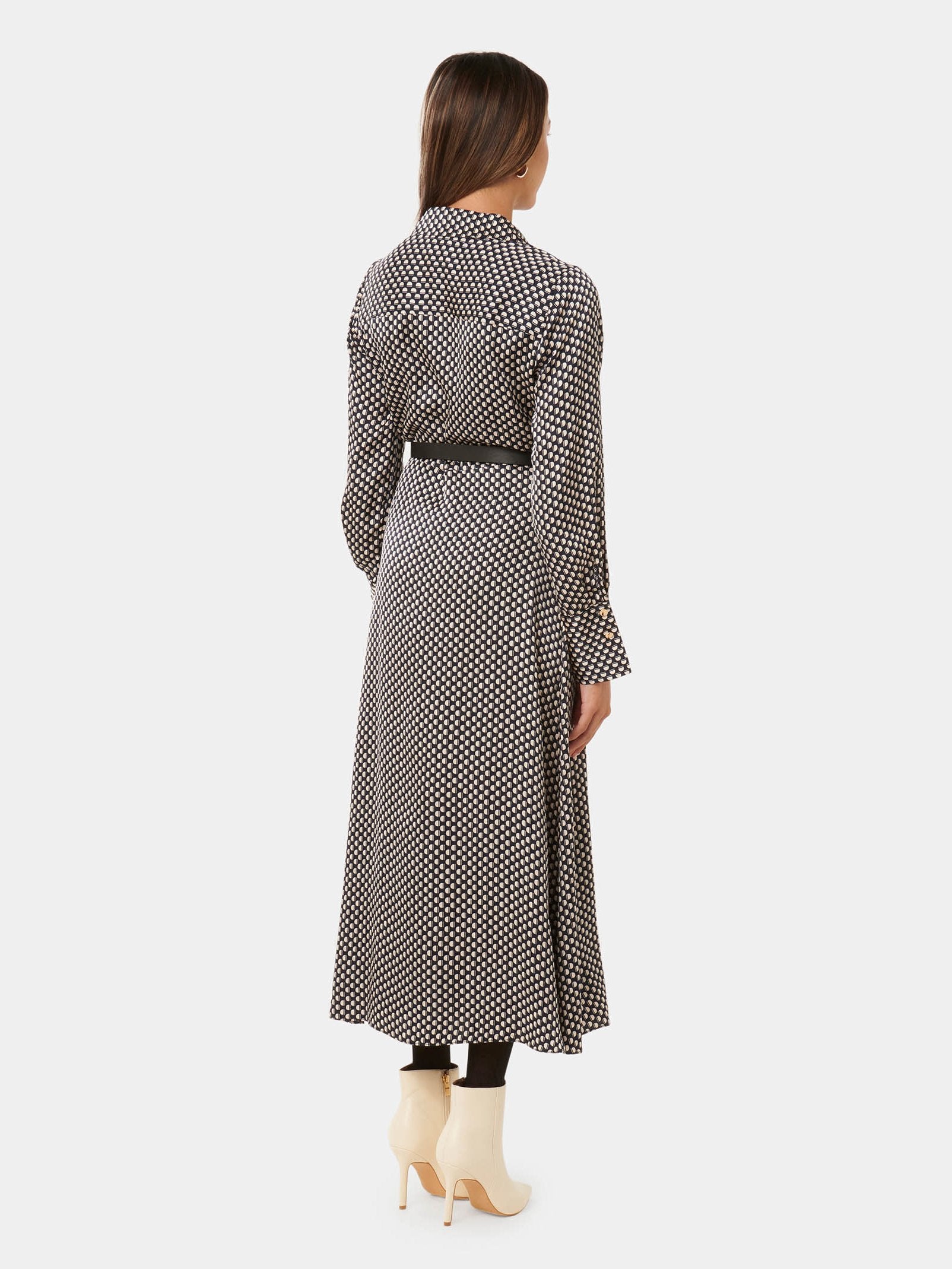  Janine Petite Satin Shirt Midi Dress