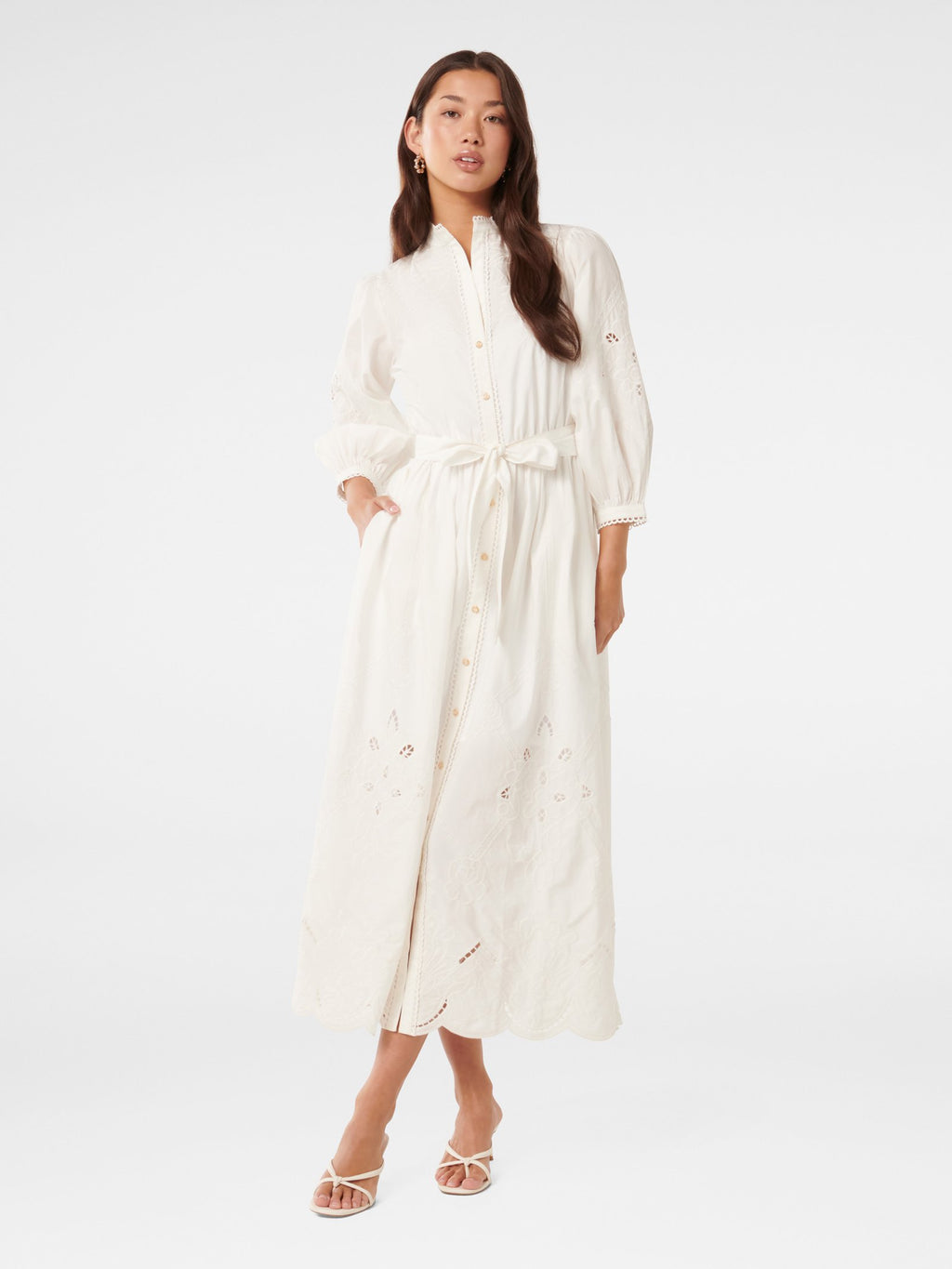 Aisha Broderie Midi Dress