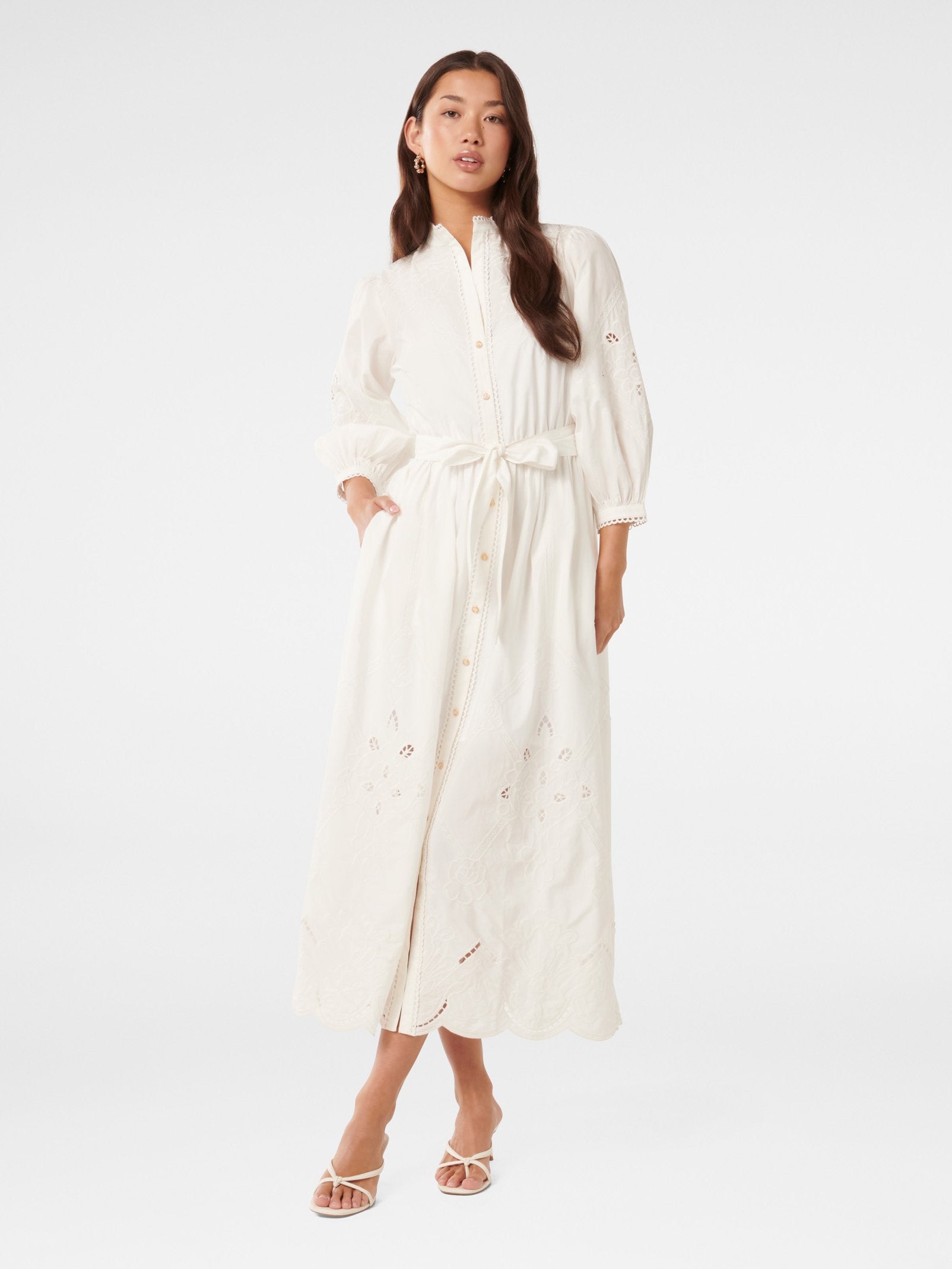 Aisha Broderie Midi Dress