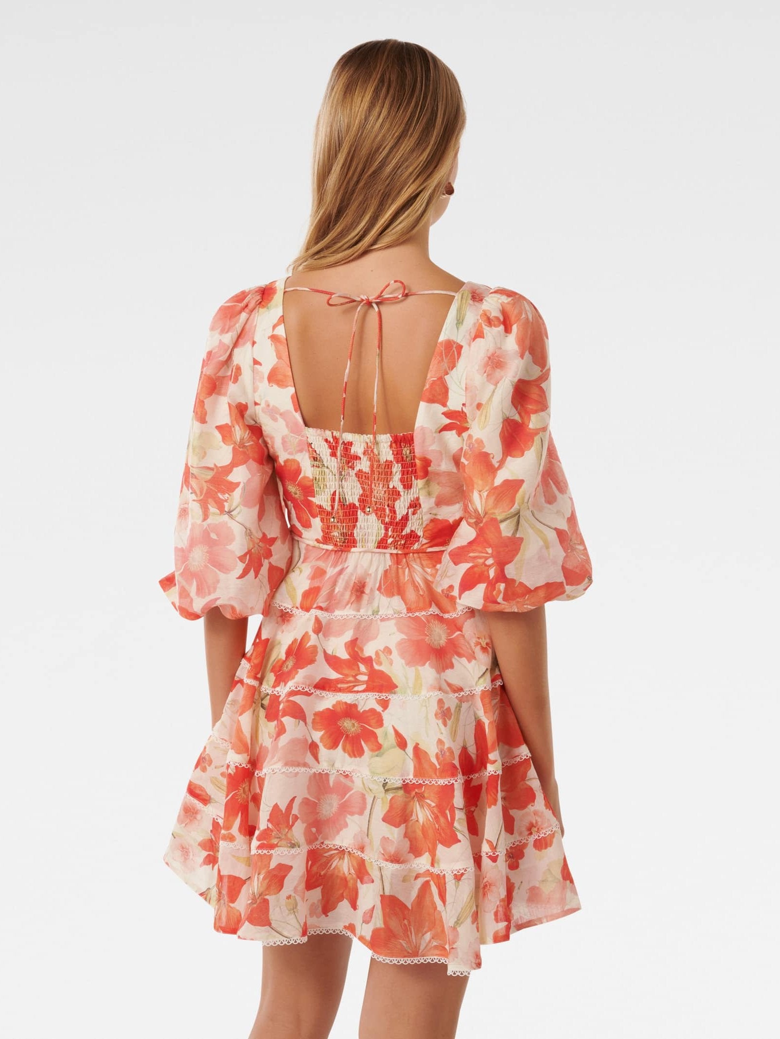  Cindy Tiered Floral Skater Dress