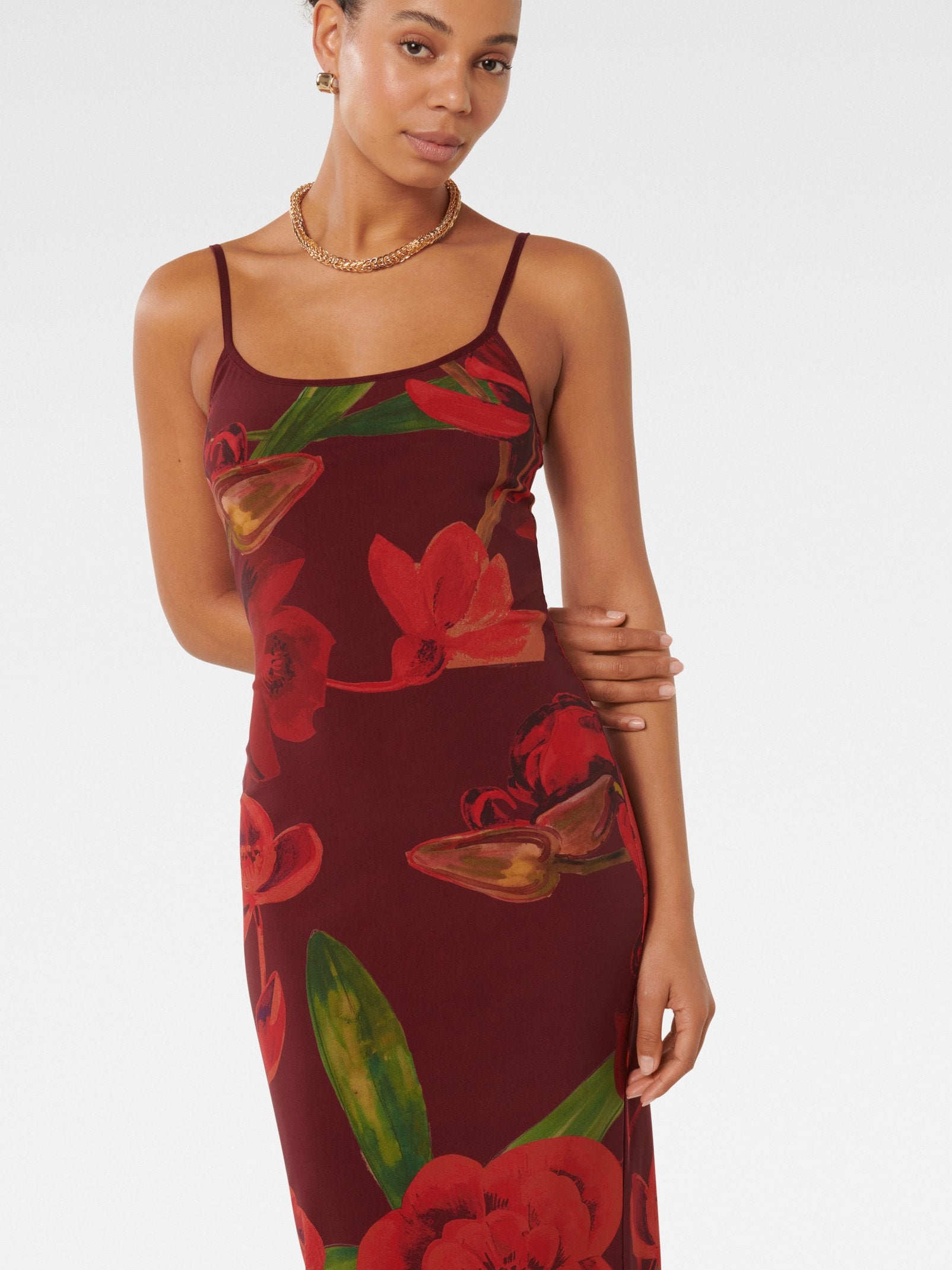  Halle Mesh Slip Dress