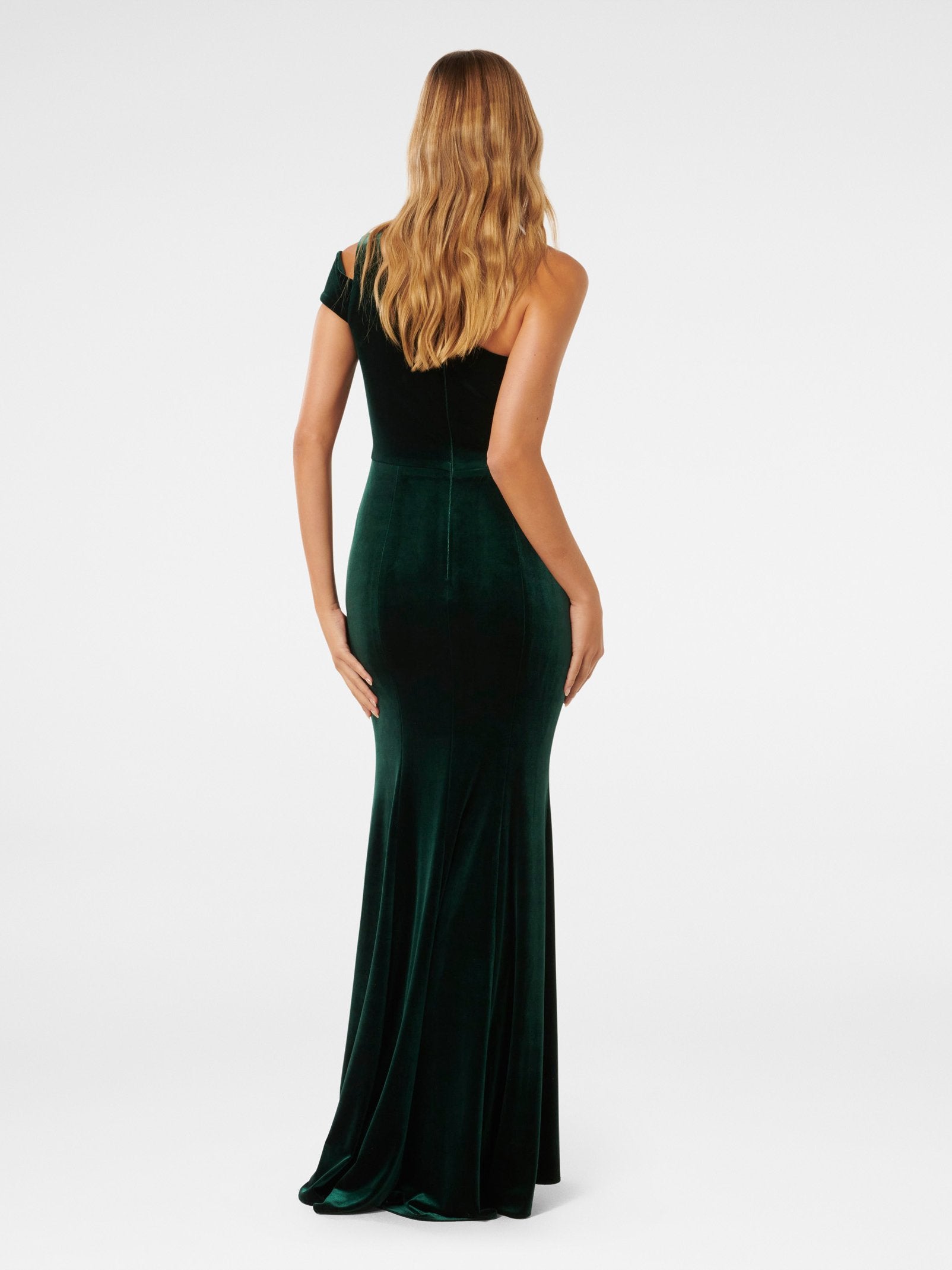  Elena Velvet One Shoulder Gown
