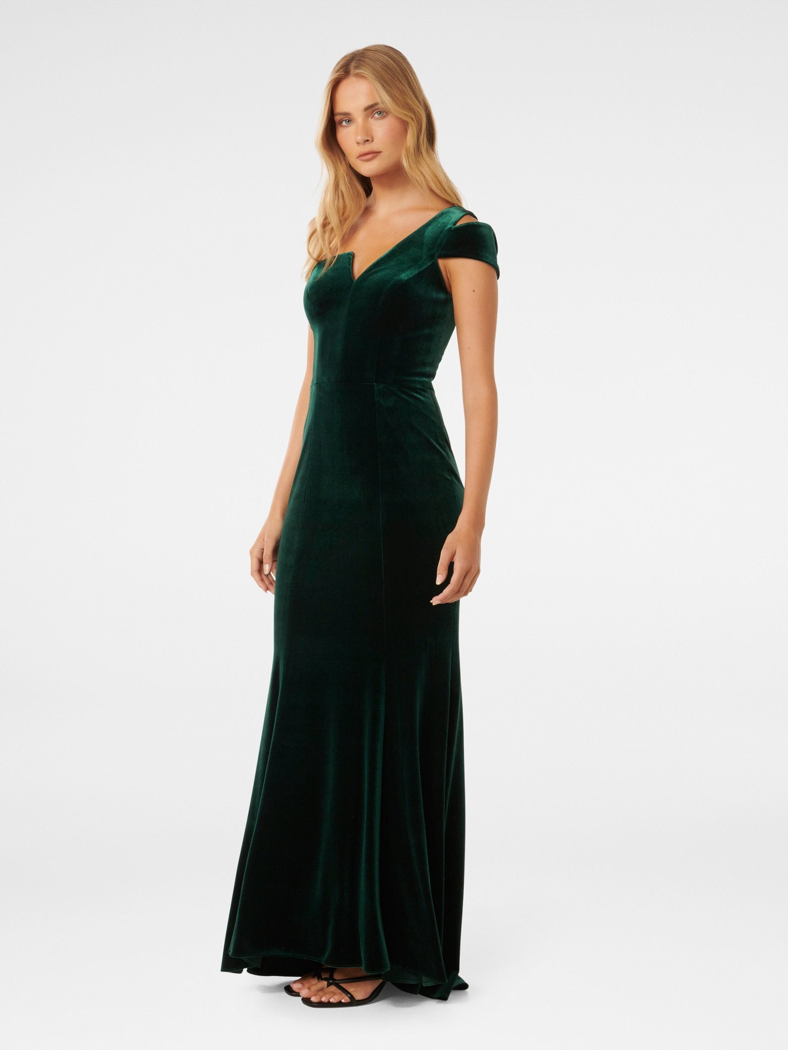  Elena Velvet One Shoulder Gown