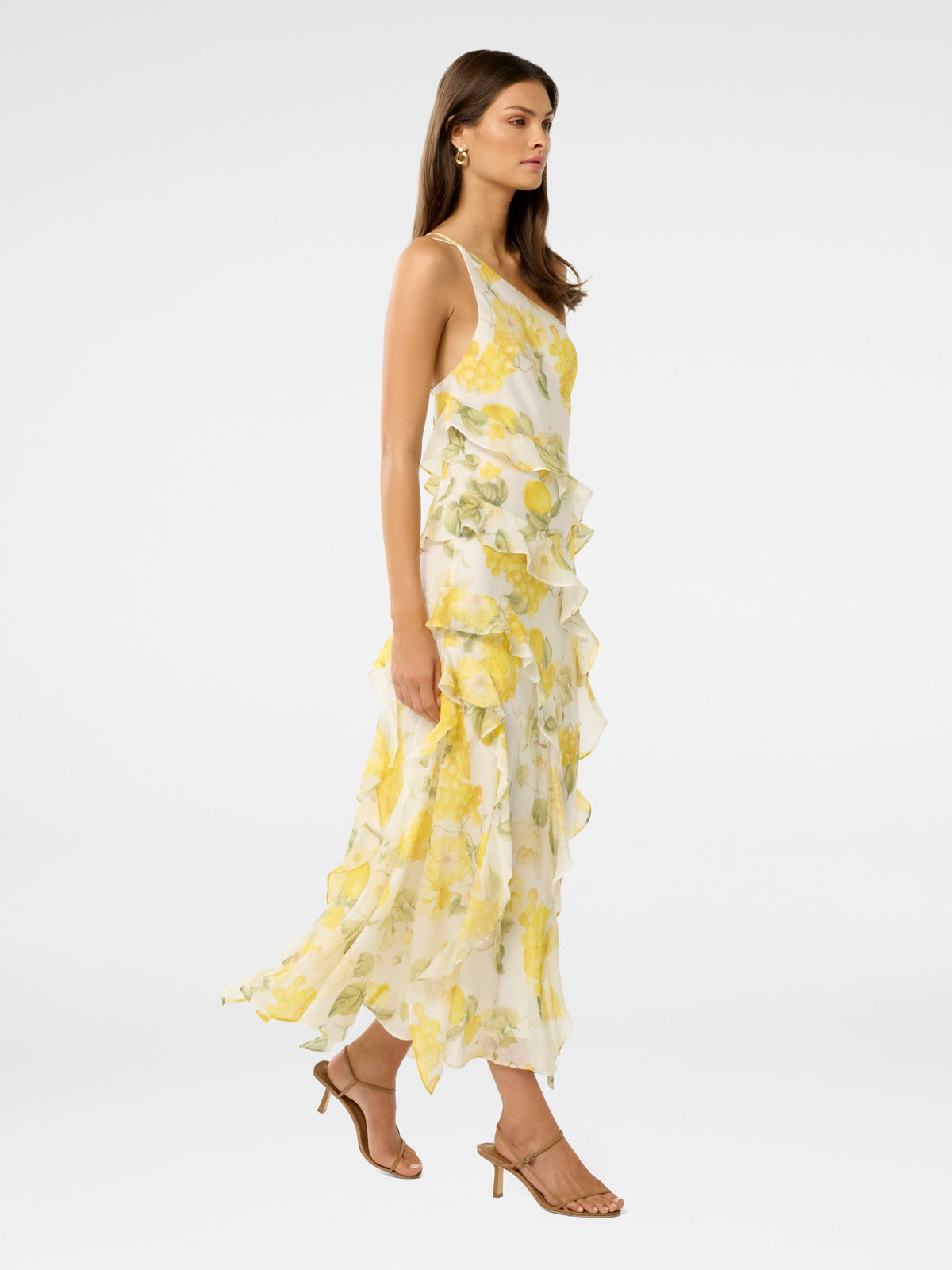  Belle One Shoulder Ruffle Gown