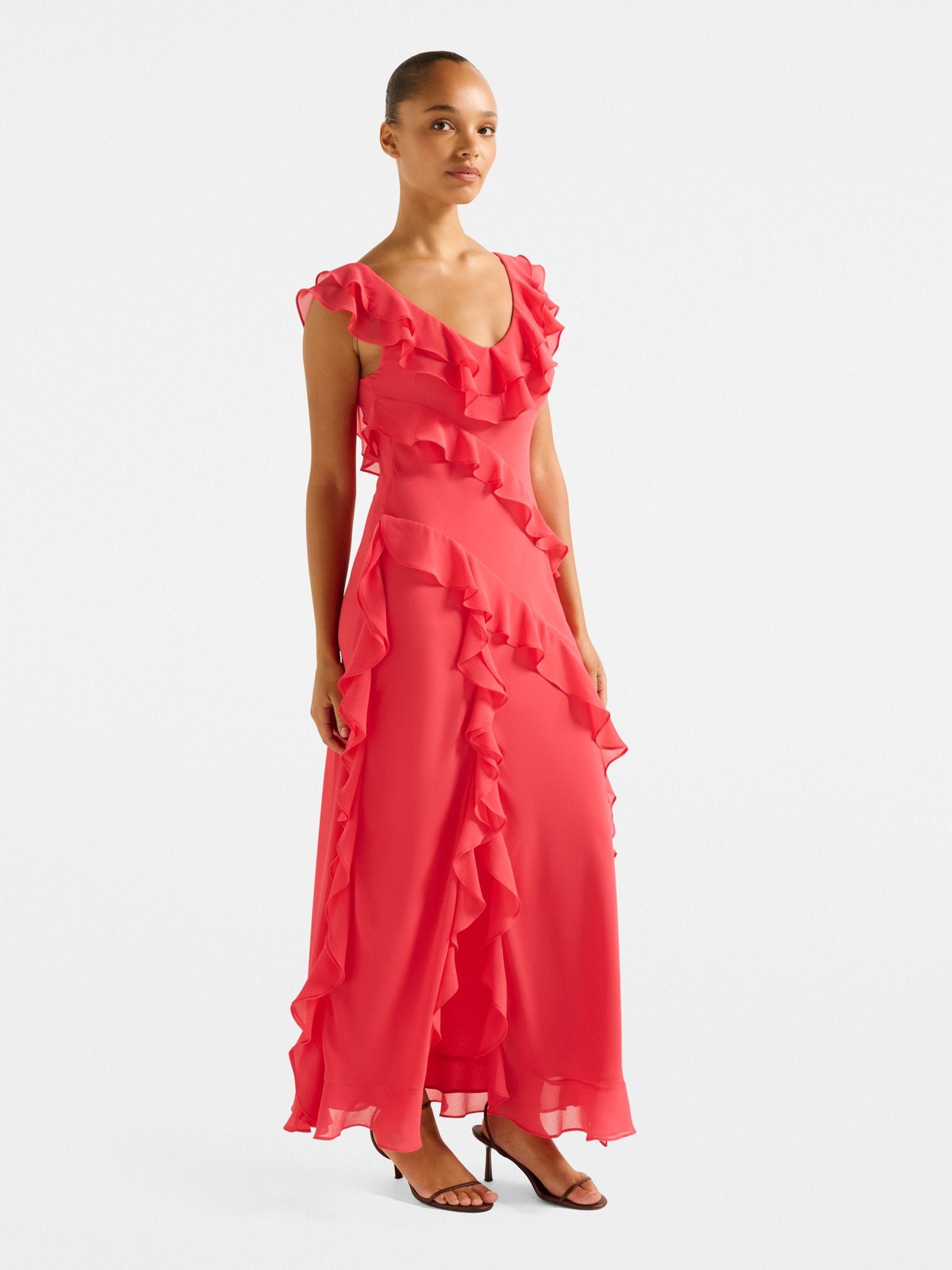  Olive Ruffle Dress