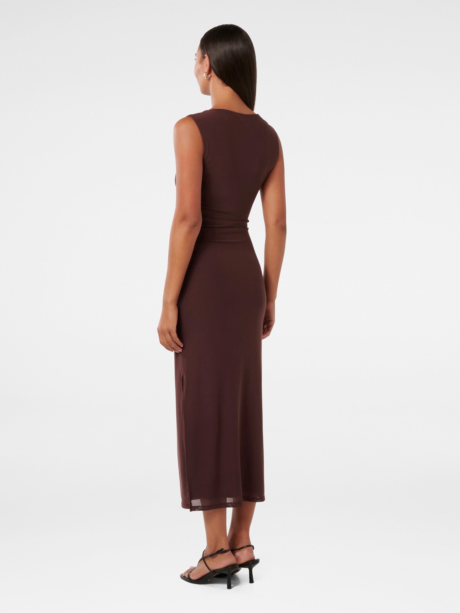  Ally Sleeveless Mesh Midi Dress
