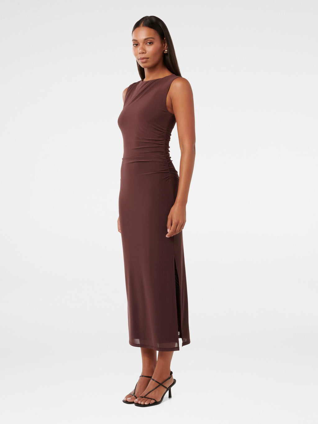  Ally Sleeveless Mesh Midi Dress