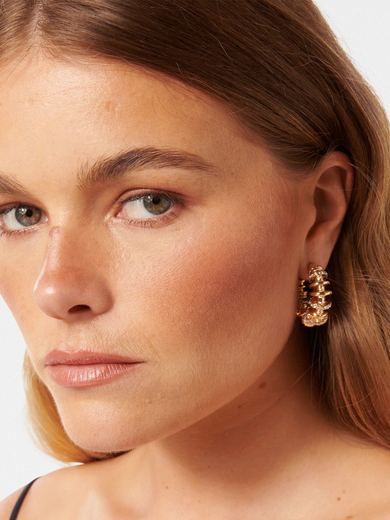  Signature Sakura Stone Swirl Hoop Earring