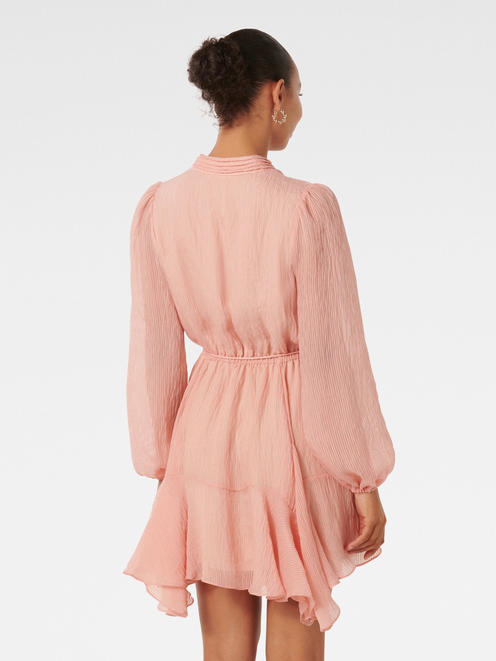  Cathee Long Sleeve Asymmetrical Mini Dress