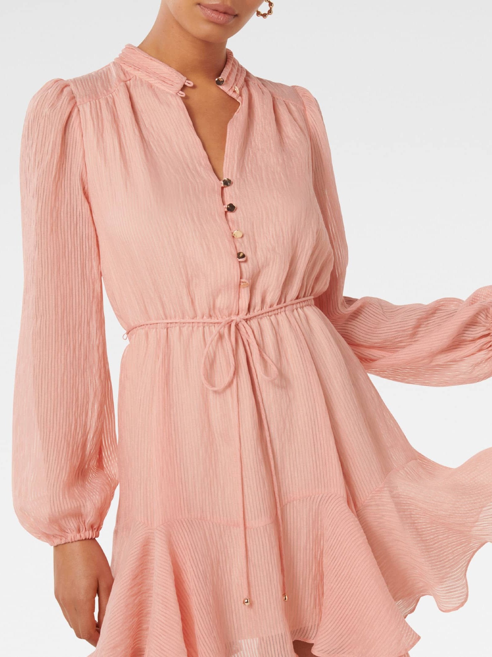  Cathee Long Sleeve Asymmetrical Mini Dress