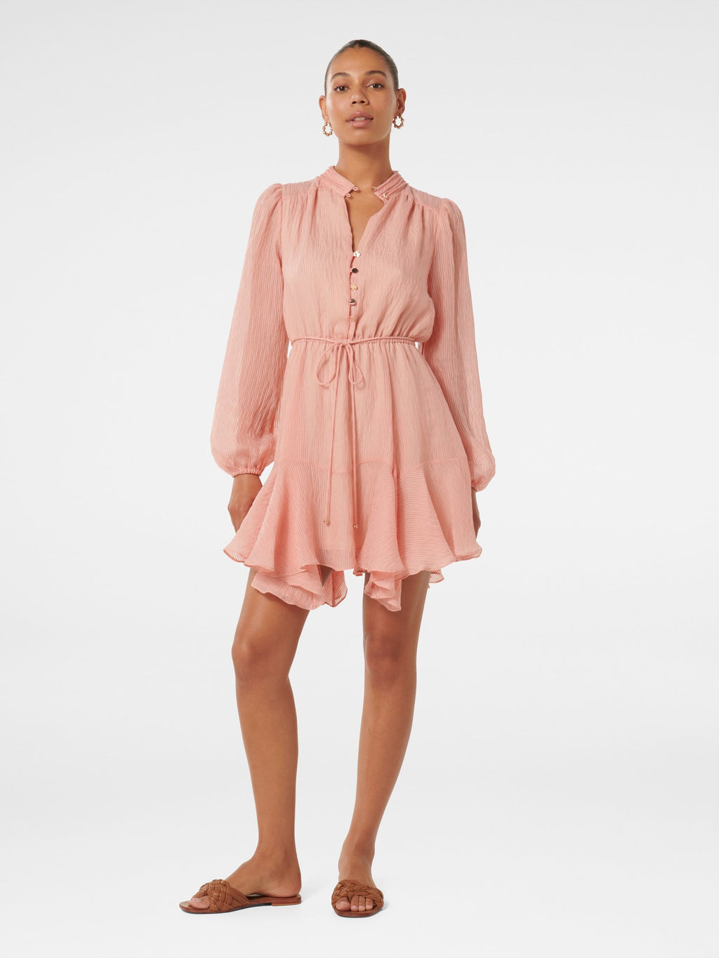  Cathee Long Sleeve Asymmetrical Mini Dress