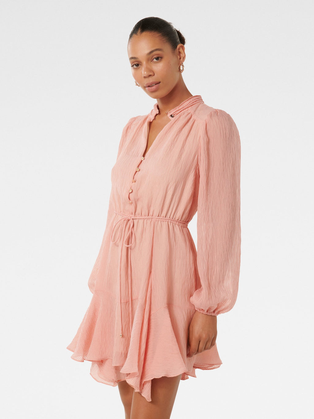  Cathee Long Sleeve Asymmetrical Mini Dress